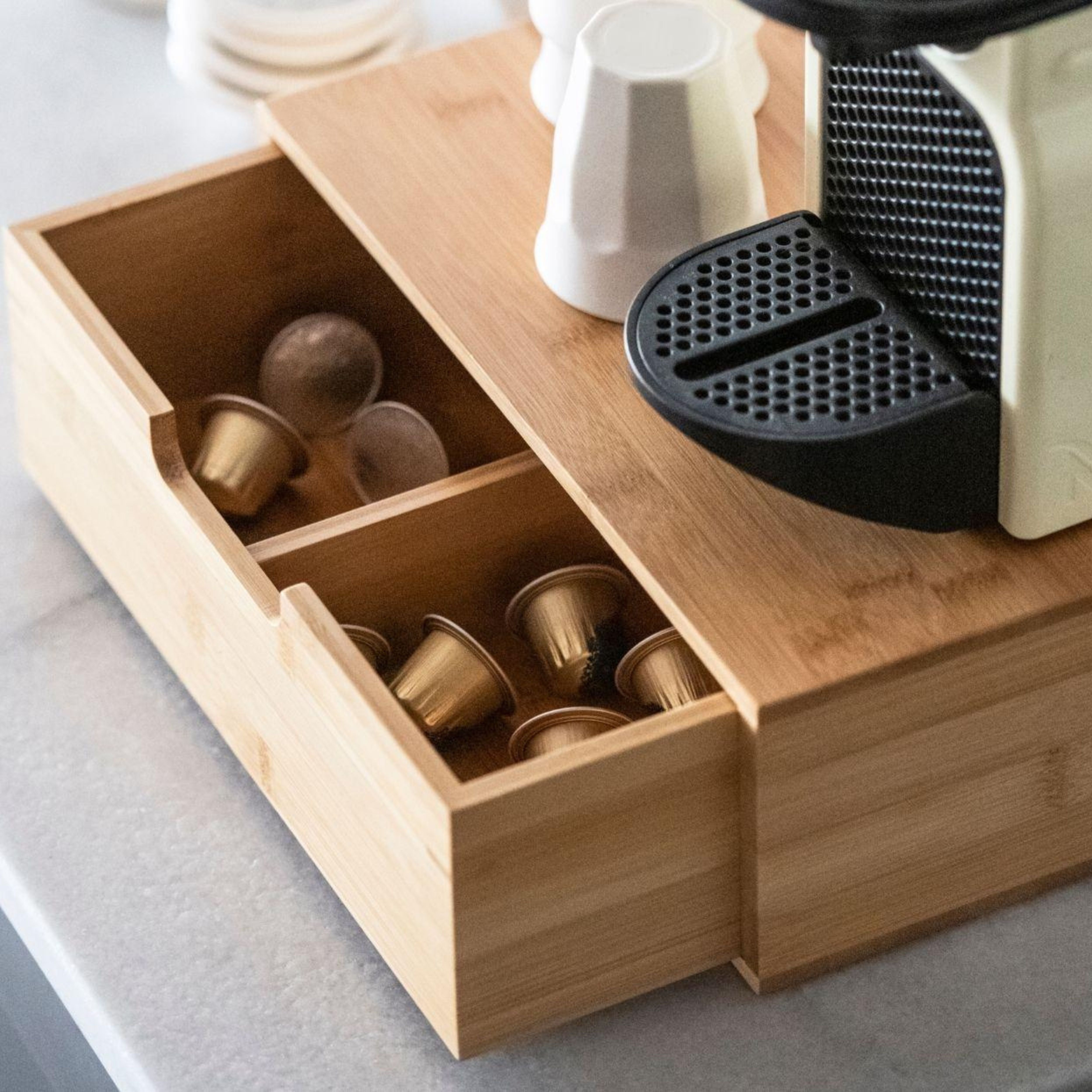 Bamboo coffee capsule box