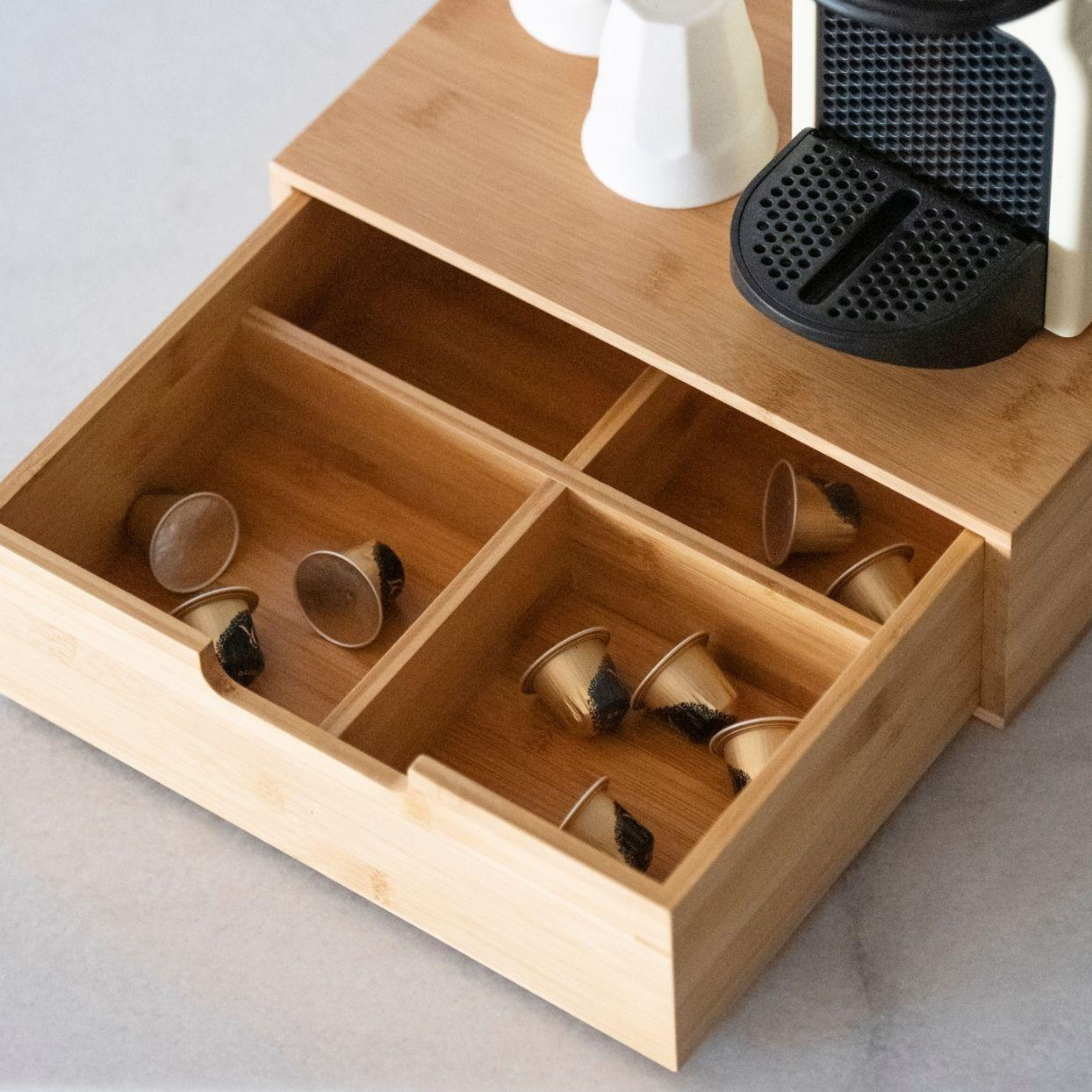 Bamboo coffee capsule box