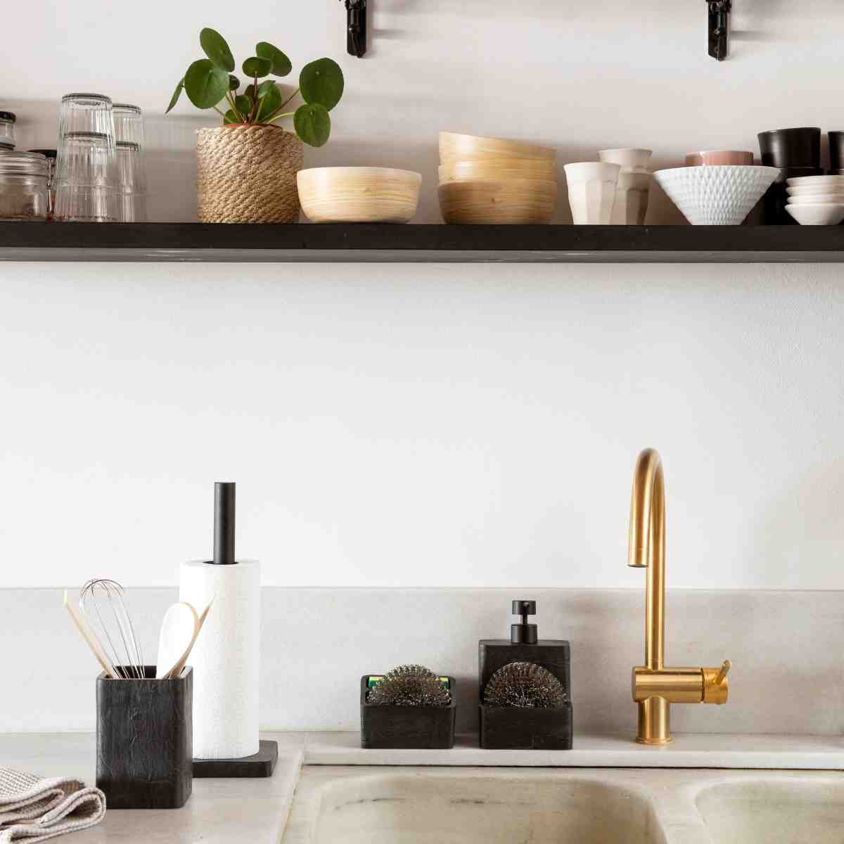 Soporte estropajo de pizarra negro