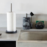 Black marble kitchen roll holder