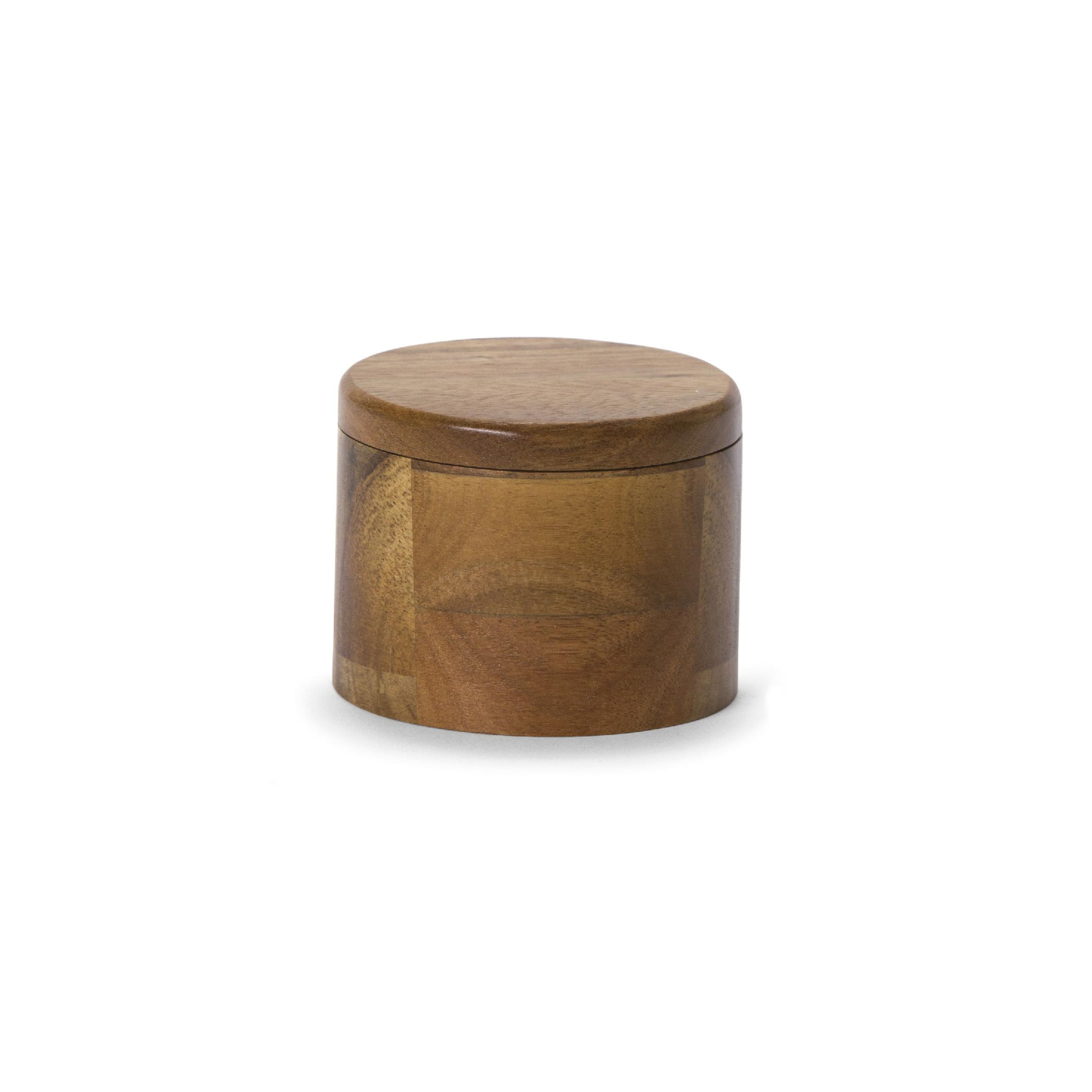 Salero de cocina de madera rústico marrón
