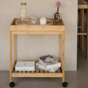 Trolley with removable bamboo tray