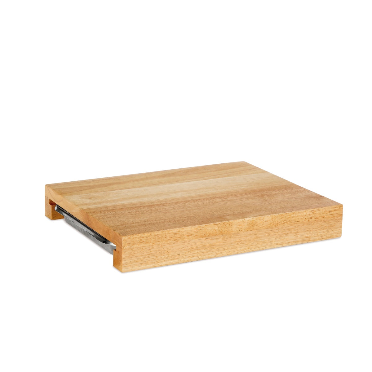 Tabla de cortar de madera con bandeja