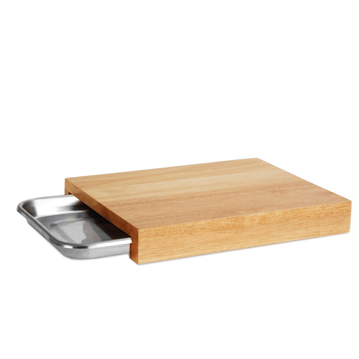 Tabla de cortar de madera con bandeja
