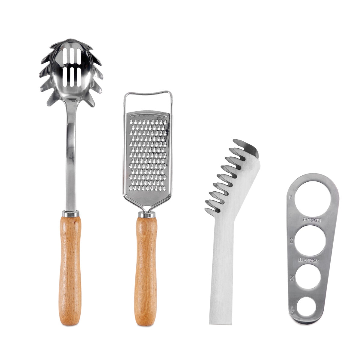 Utensilios de cocina para pasta de acero plateado