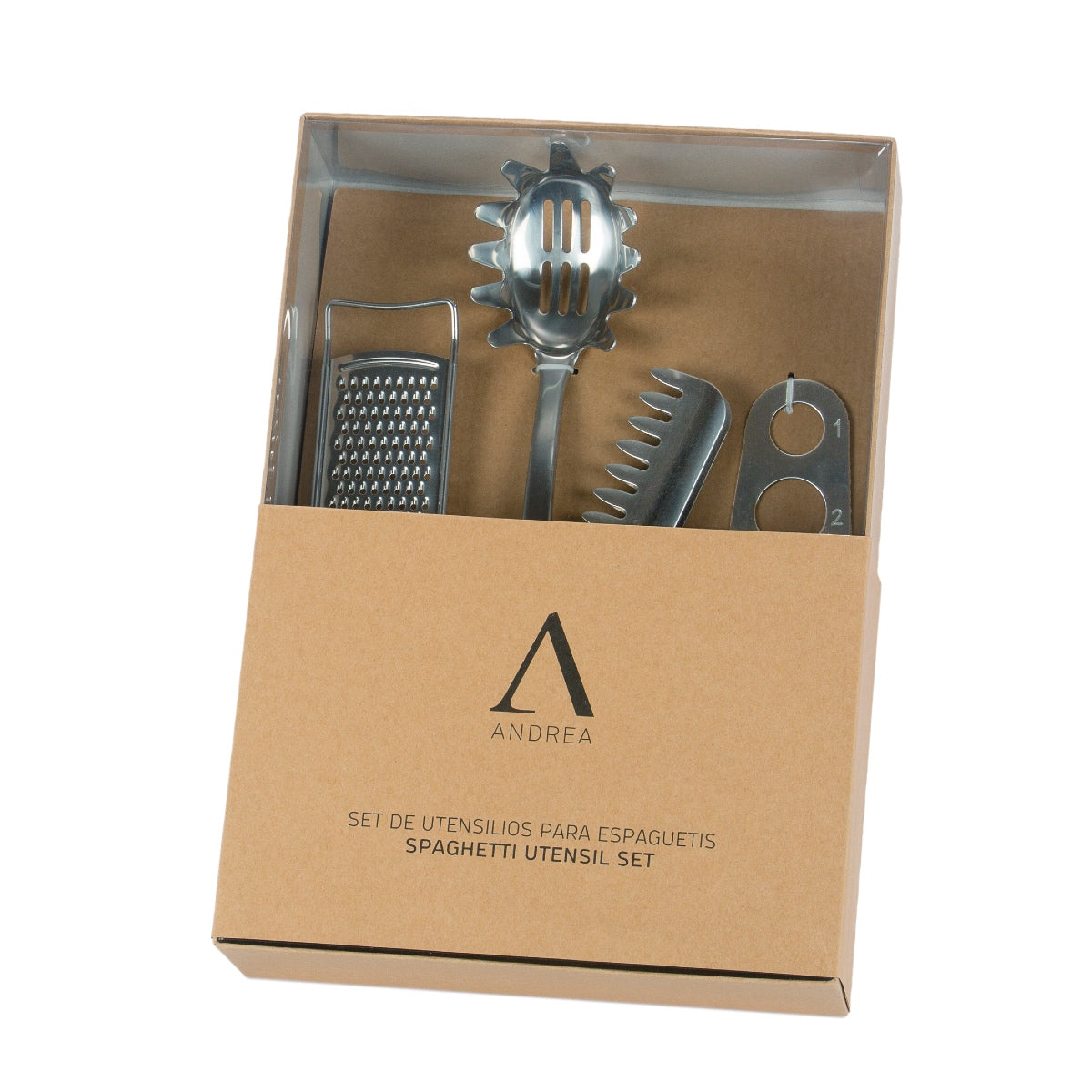 Utensilios de cocina para pasta de acero plateado