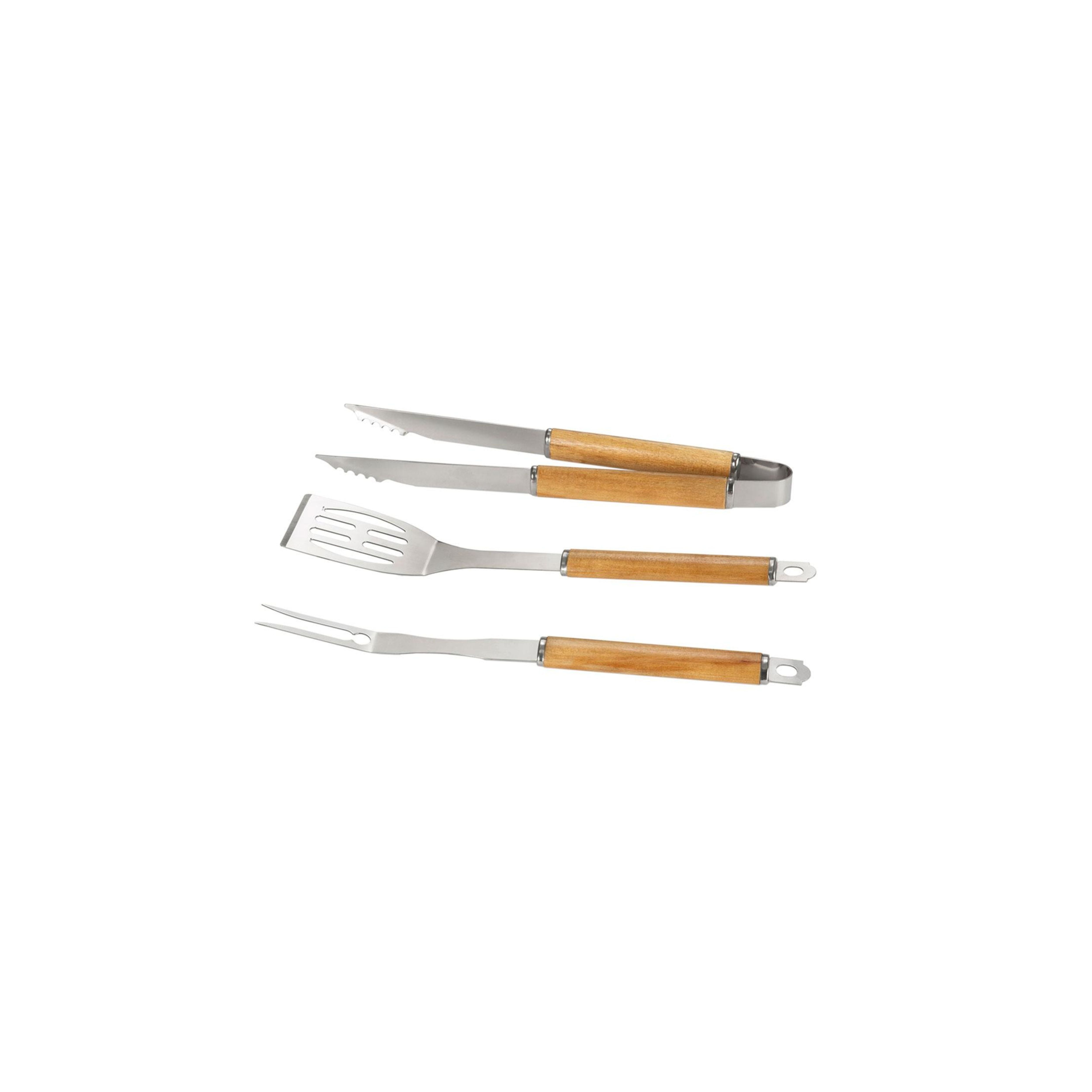 Utensilios para barbacoa de madera modernos