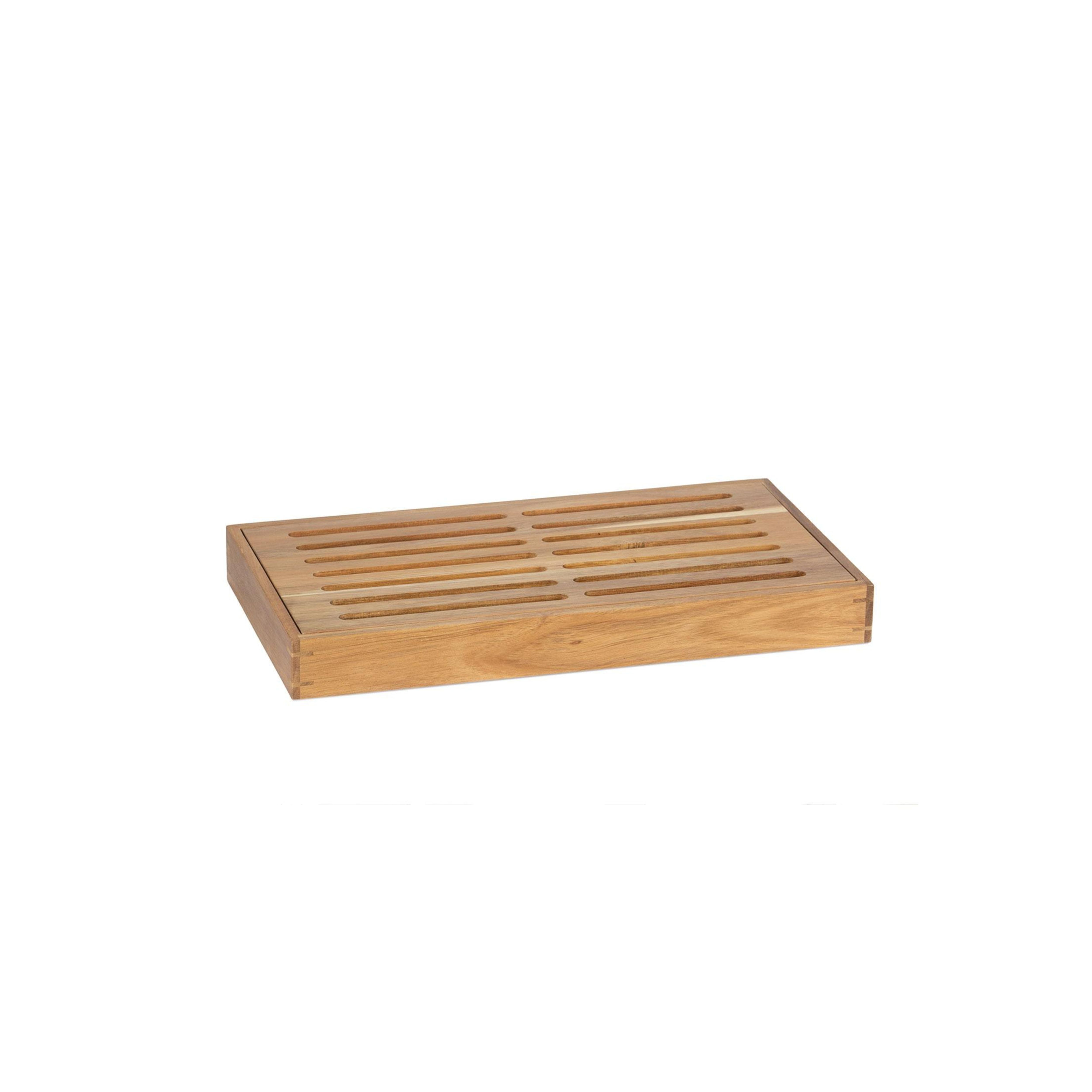 Tabla para cortar pan de madera de acacia con cuchillo