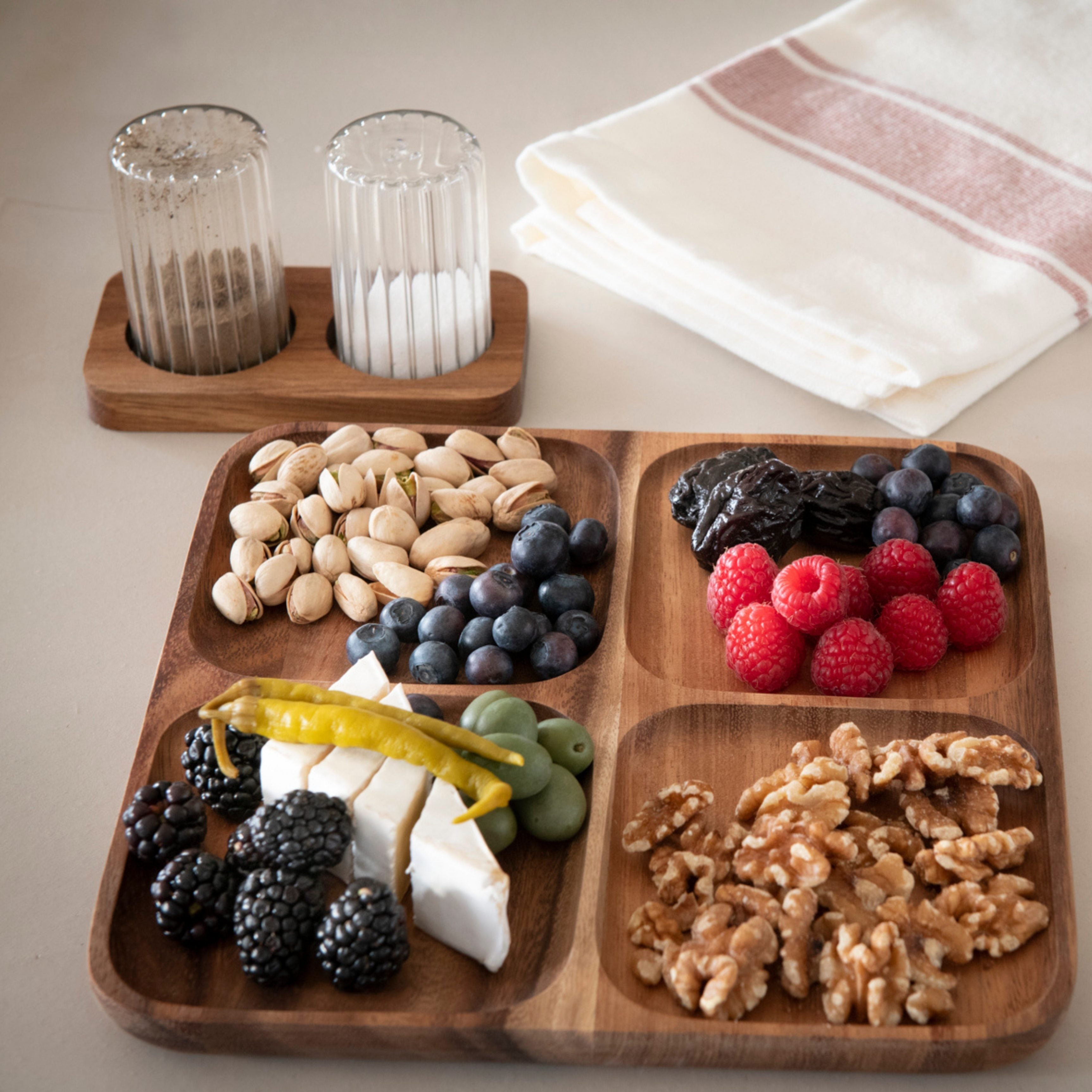 Bandeja de cocina de madera para aperitivo