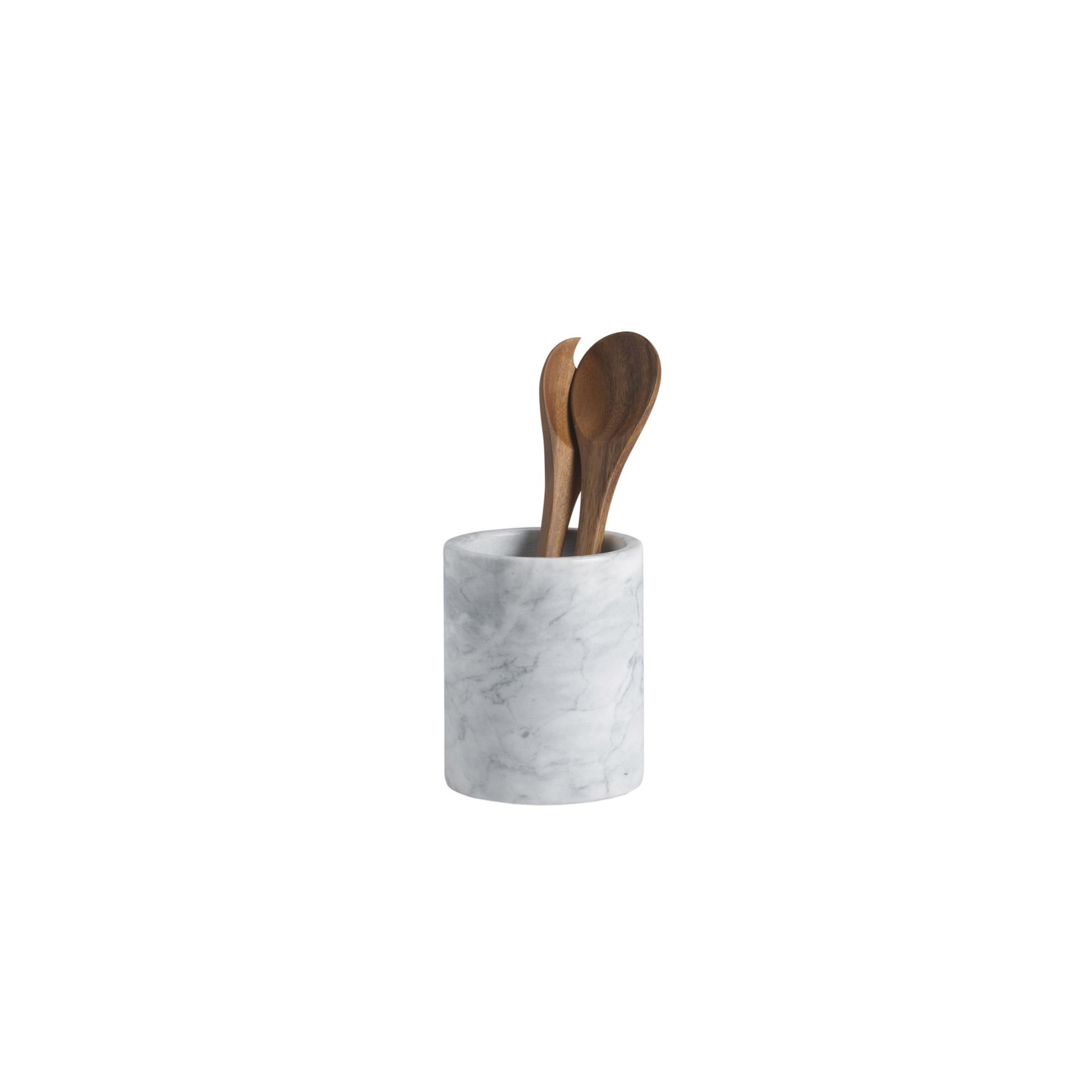 Marble kitchen utensil caddy