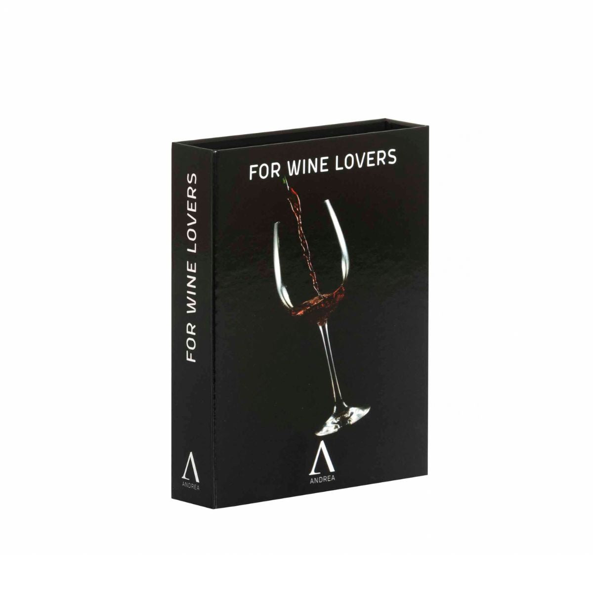 Caja negra para set de accesorios de vino con diseño For Wine Lovers