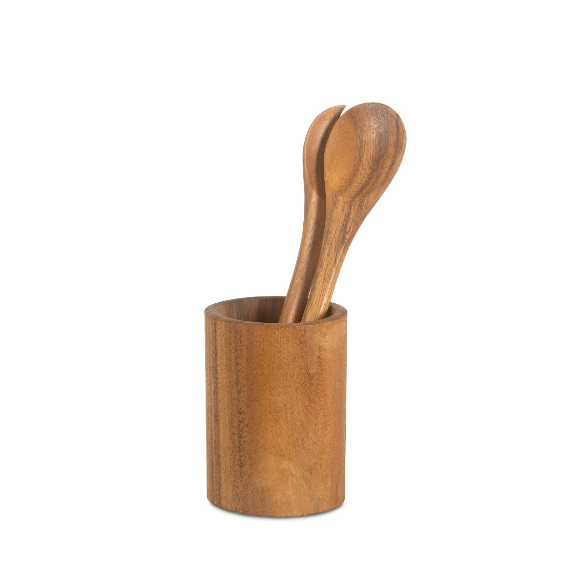 Bote de utensilios de cocina de madera de acacia