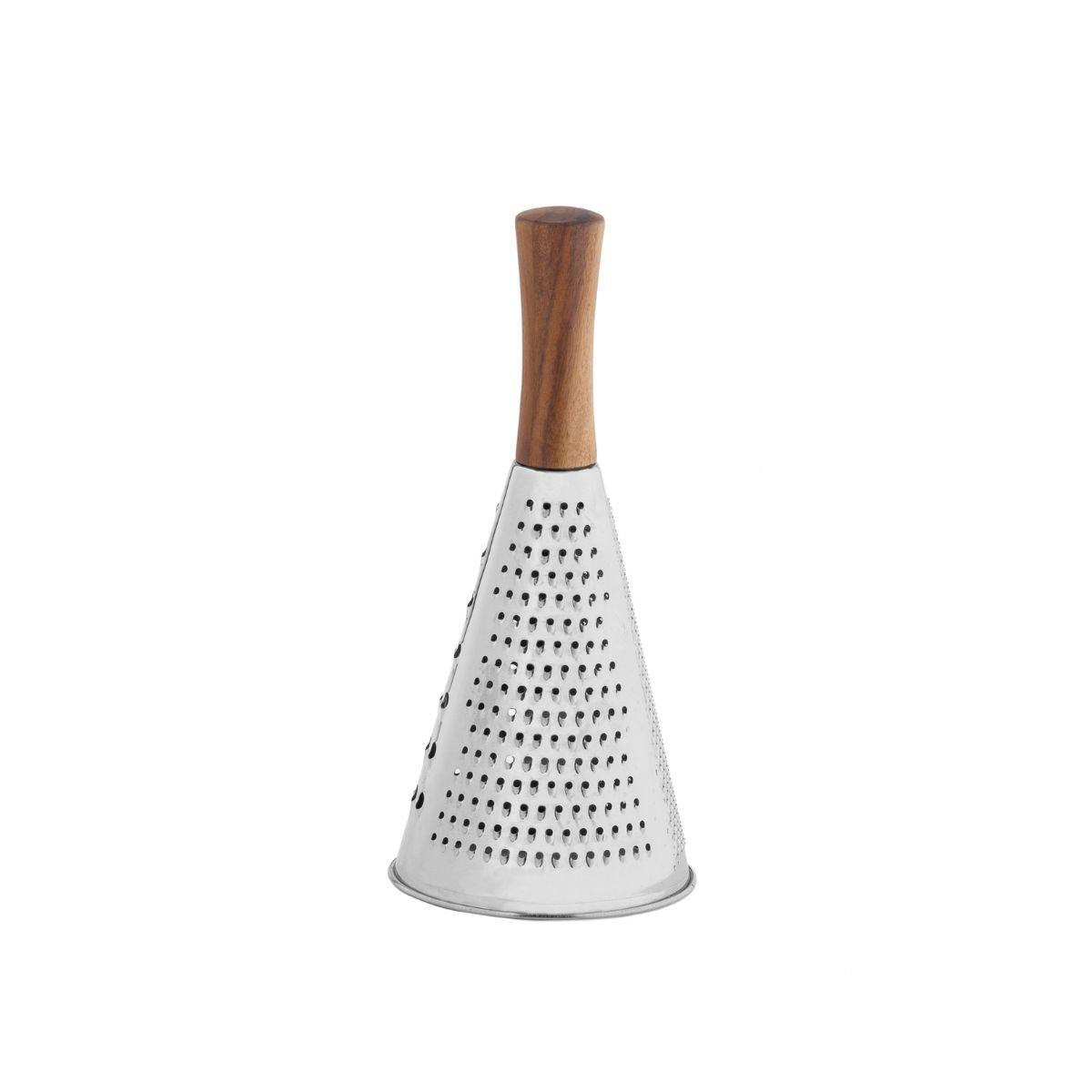 Rallador de Queso Cónico de Acero Inoxidable y Madera de Acacia