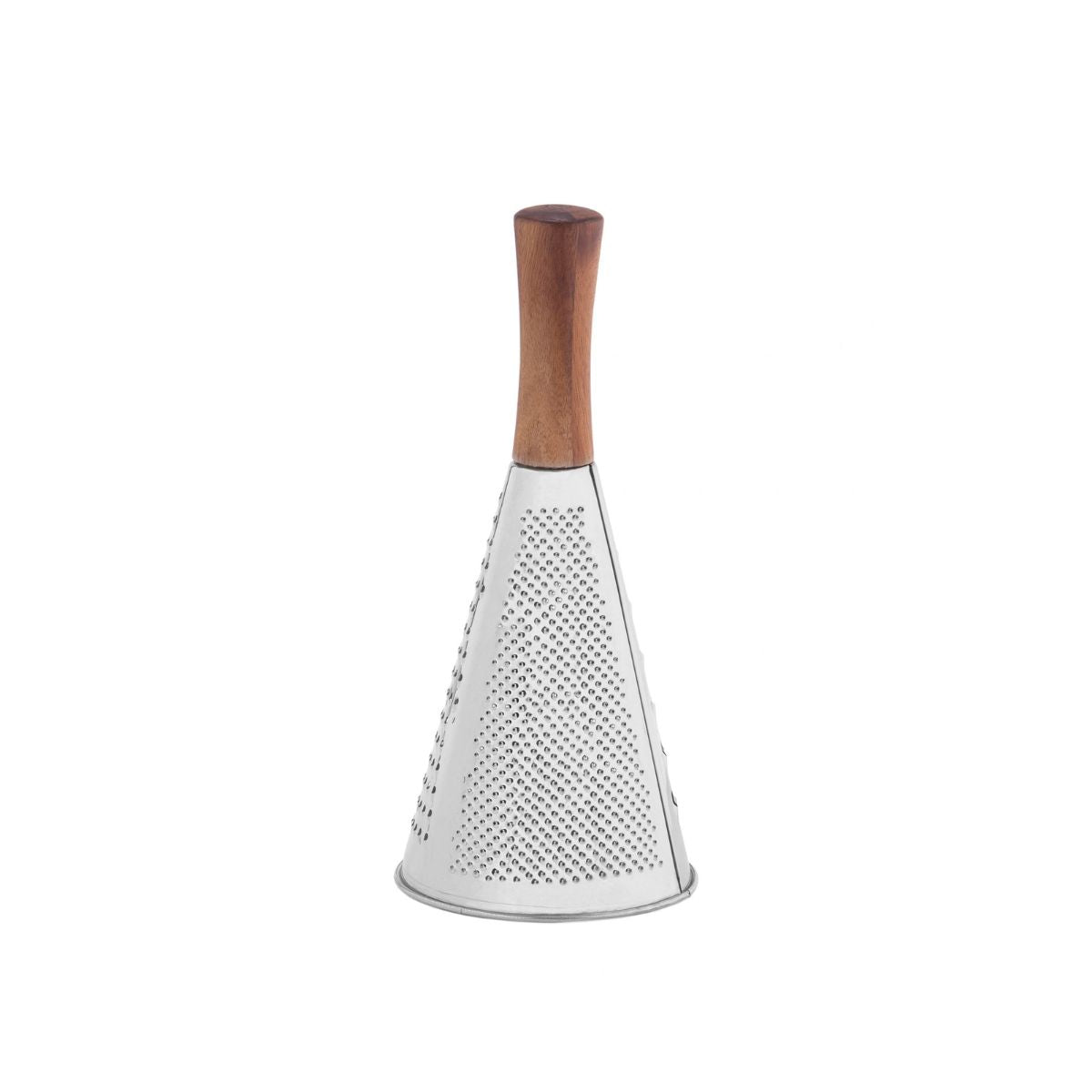 Rallador de Queso Cónico de Acero Inoxidable y Madera de Acacia