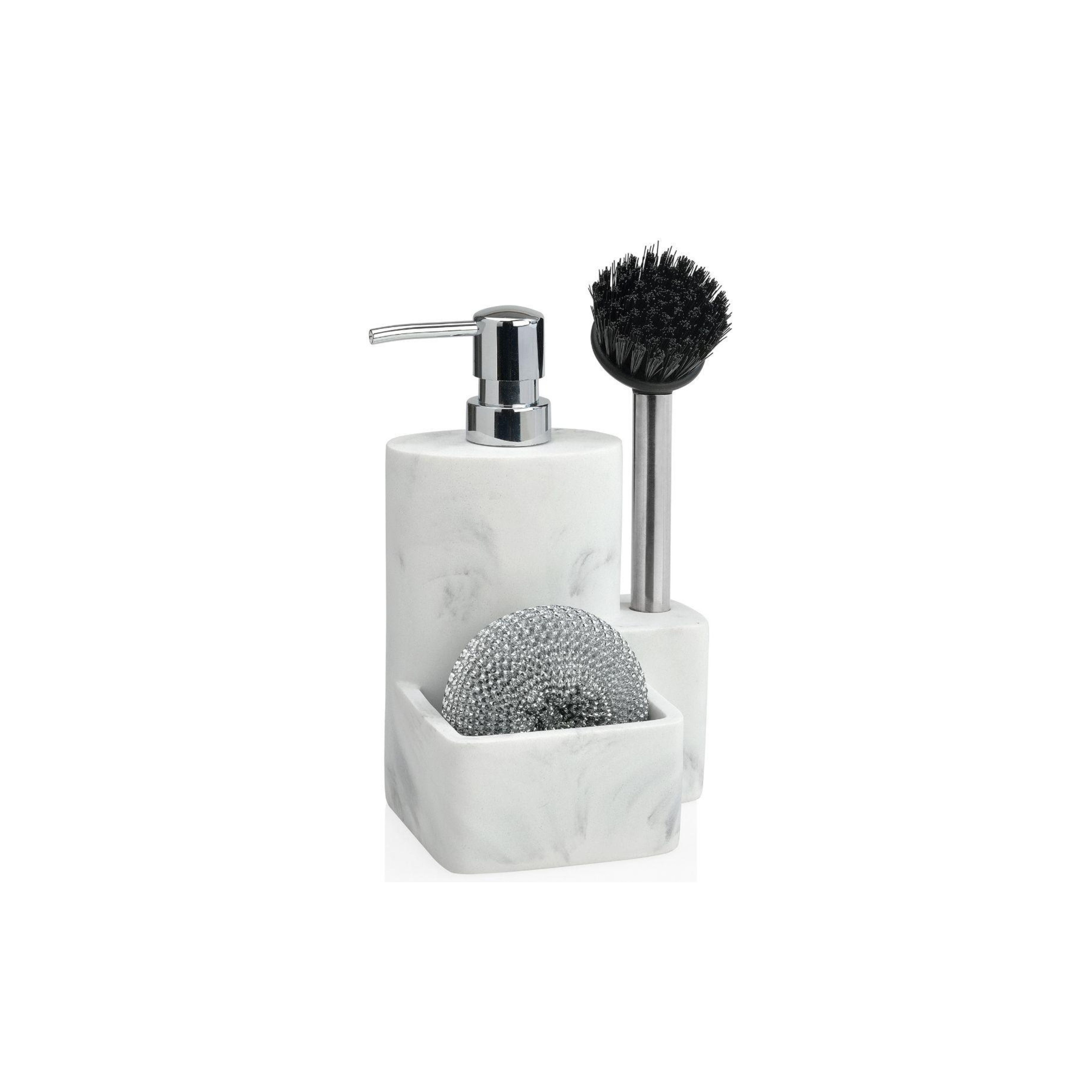 White marble dishwasher dispenser