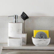 White marble dishwasher dispenser