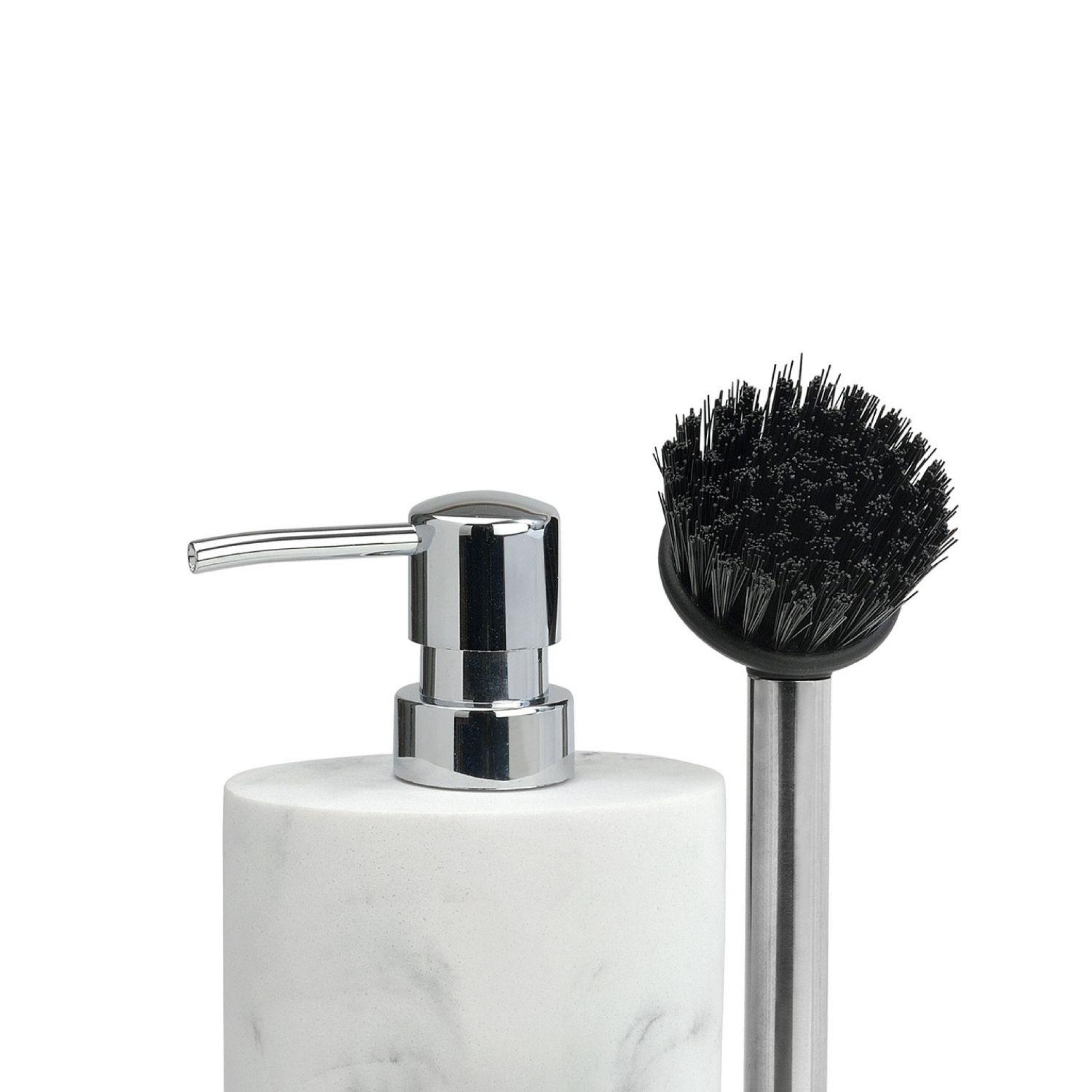White marble dishwasher dispenser