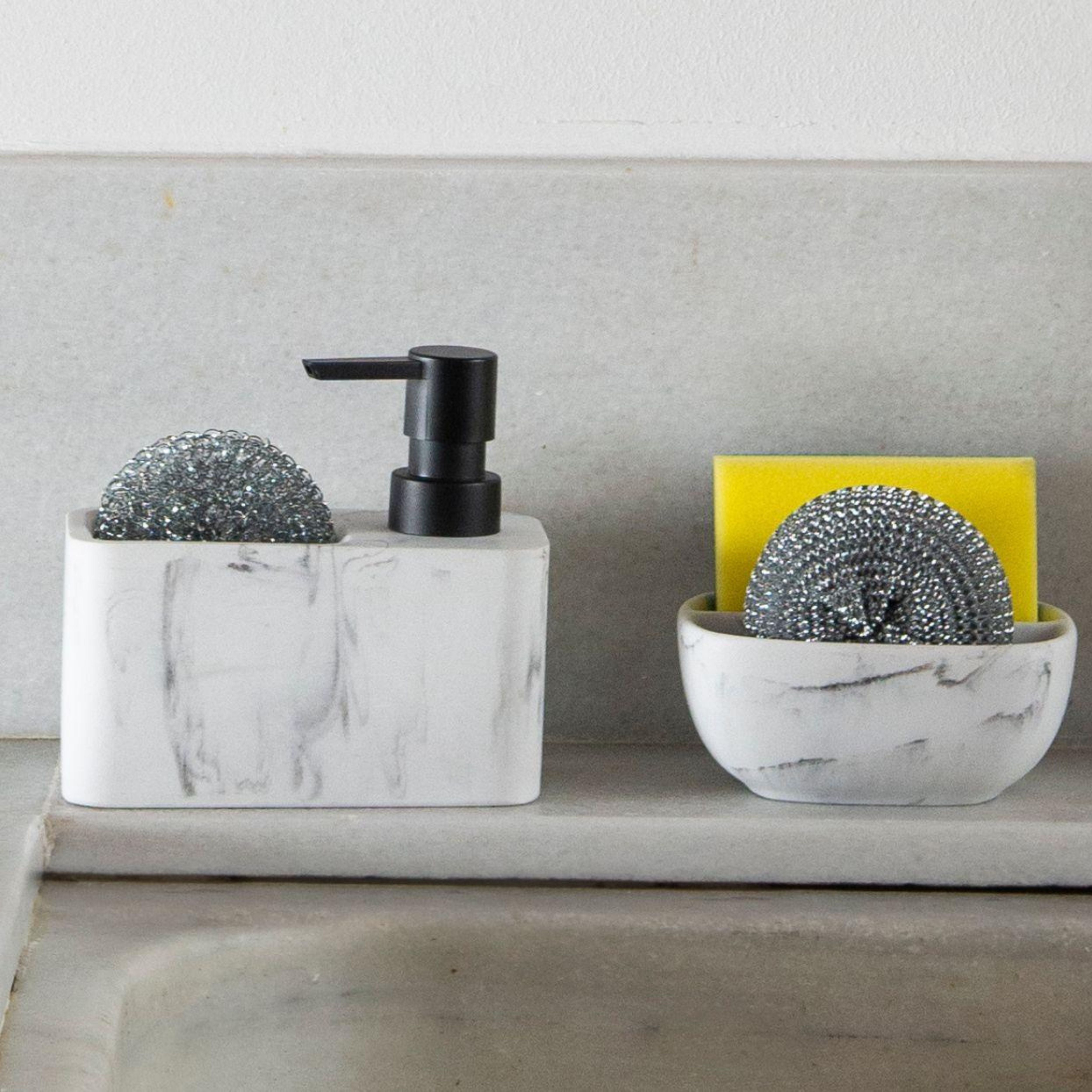 White marble kitchen dispenser