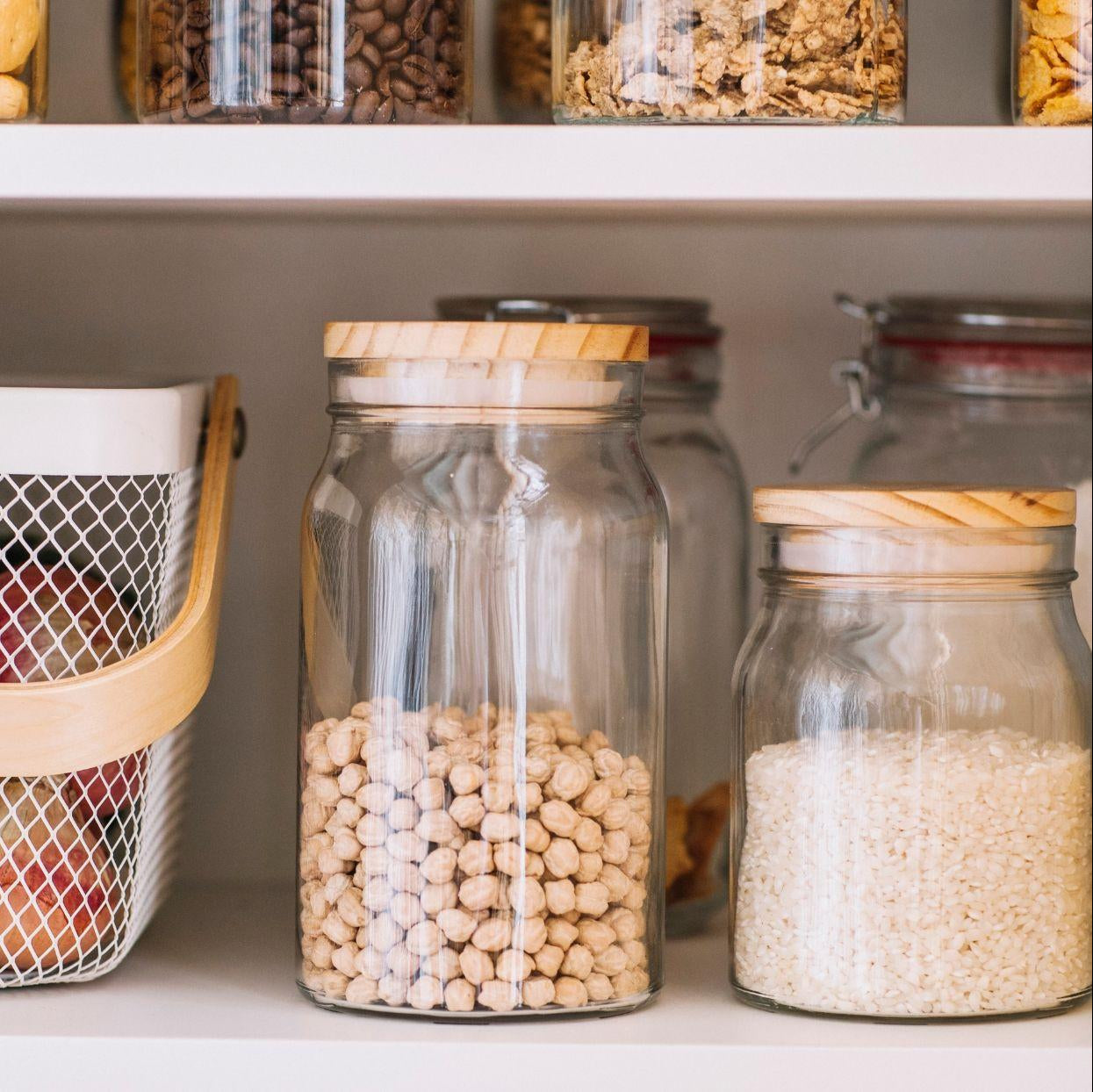 1L glass jar with wooden lid