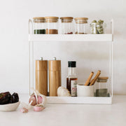 White metal spice rack organizer