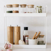 White metal spice rack organizer