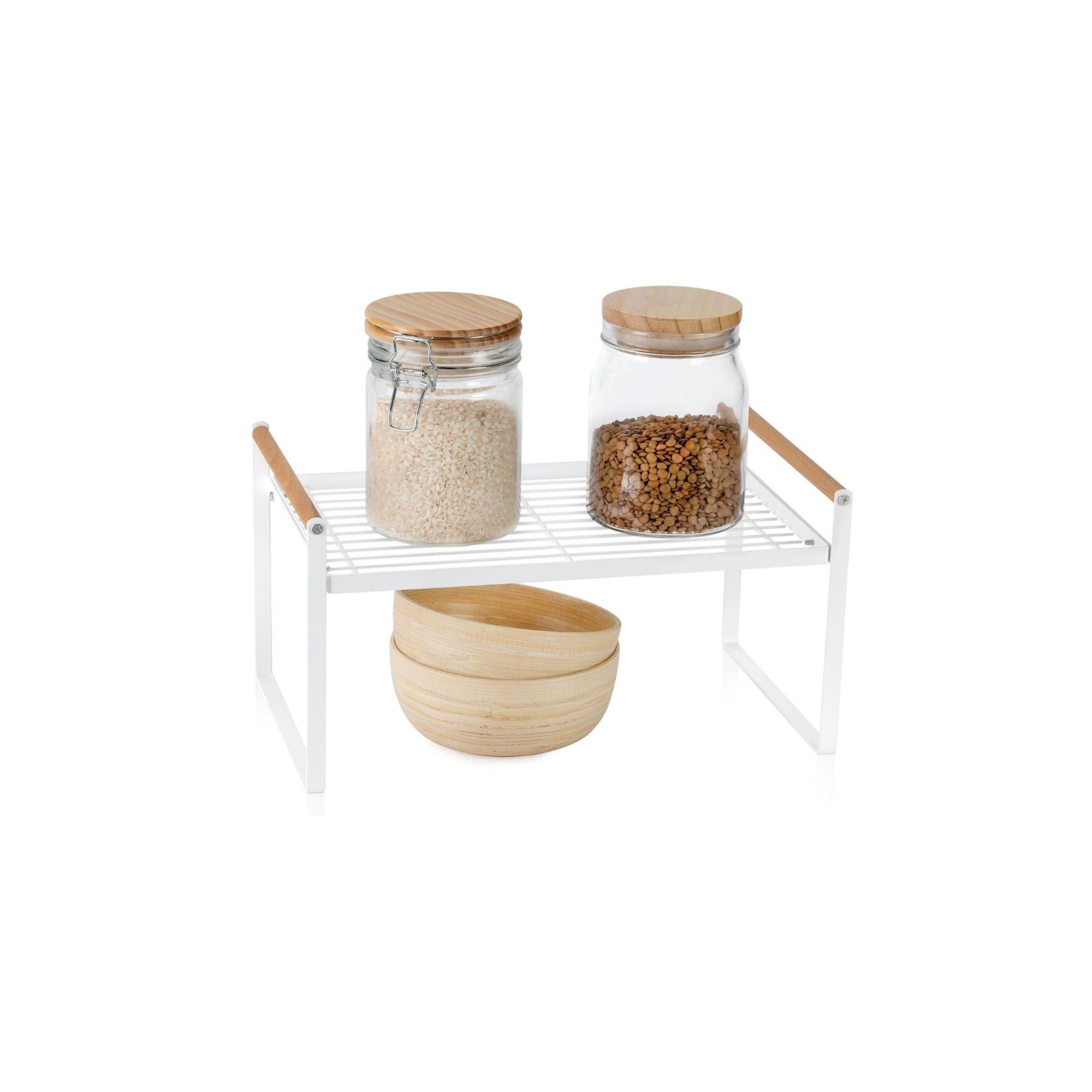 White metal kitchen organizer