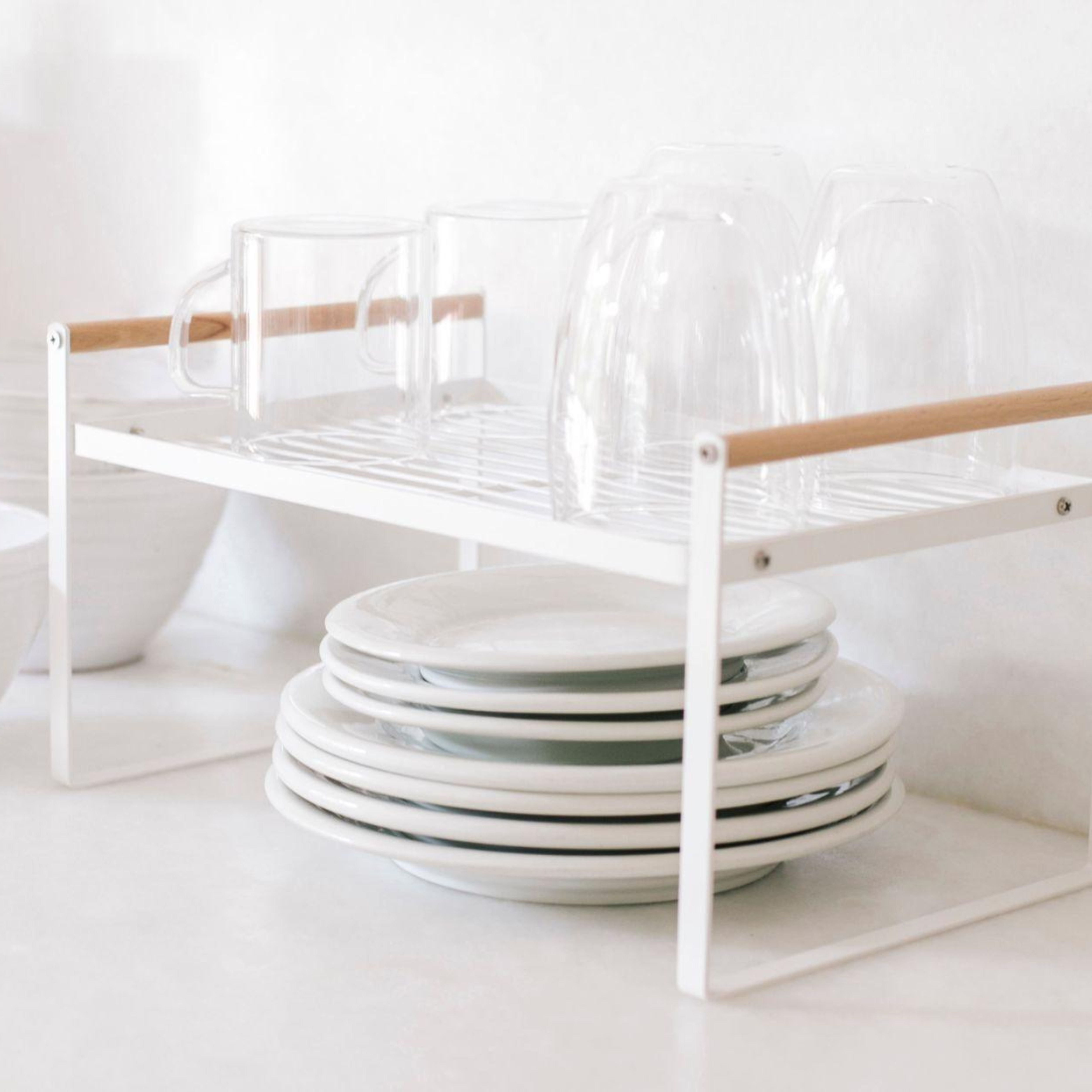 White metal kitchen organizer