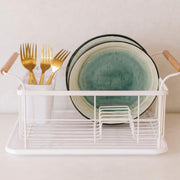 Escurreplatos de cocina blanco de metal