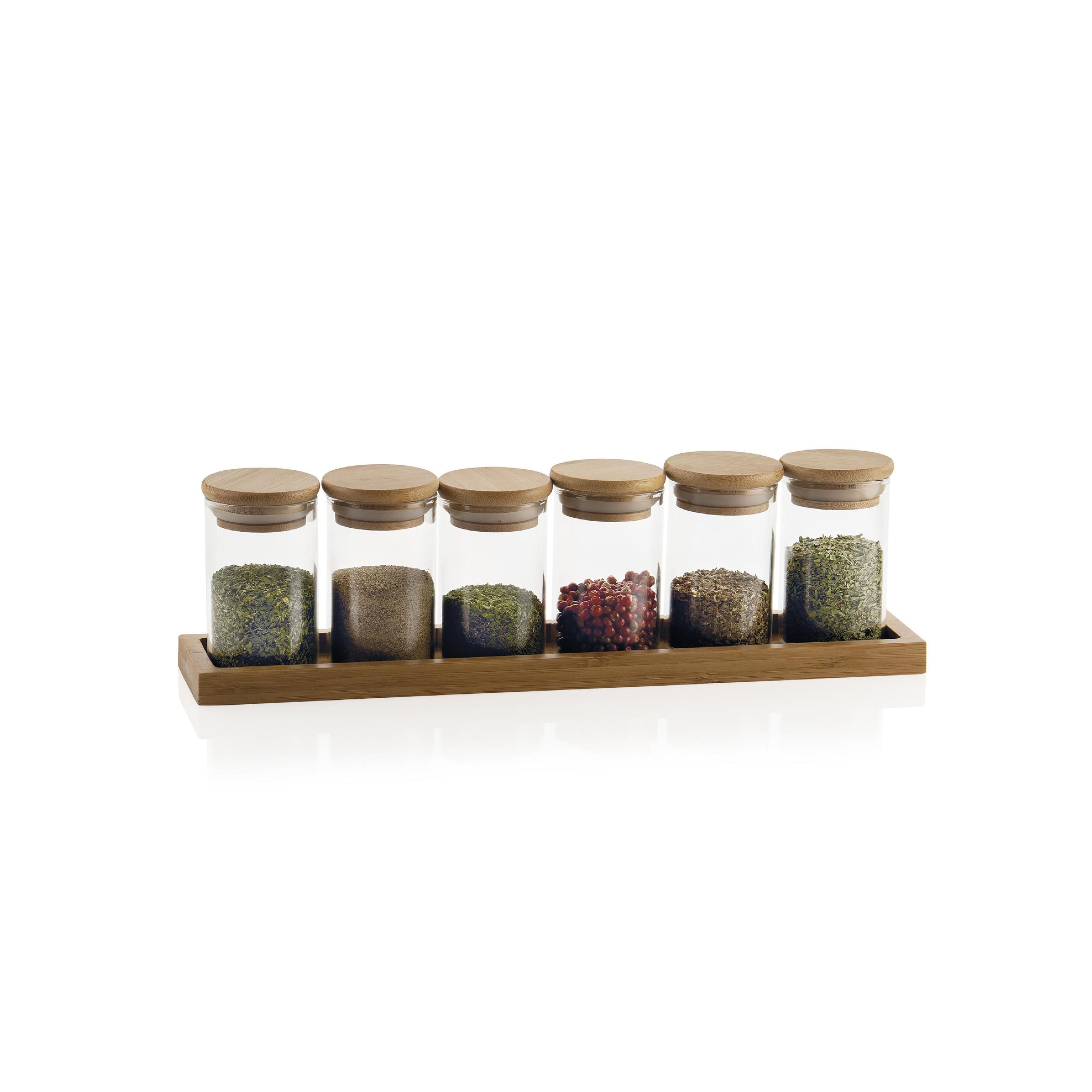 Bamboo kitchen spice rack