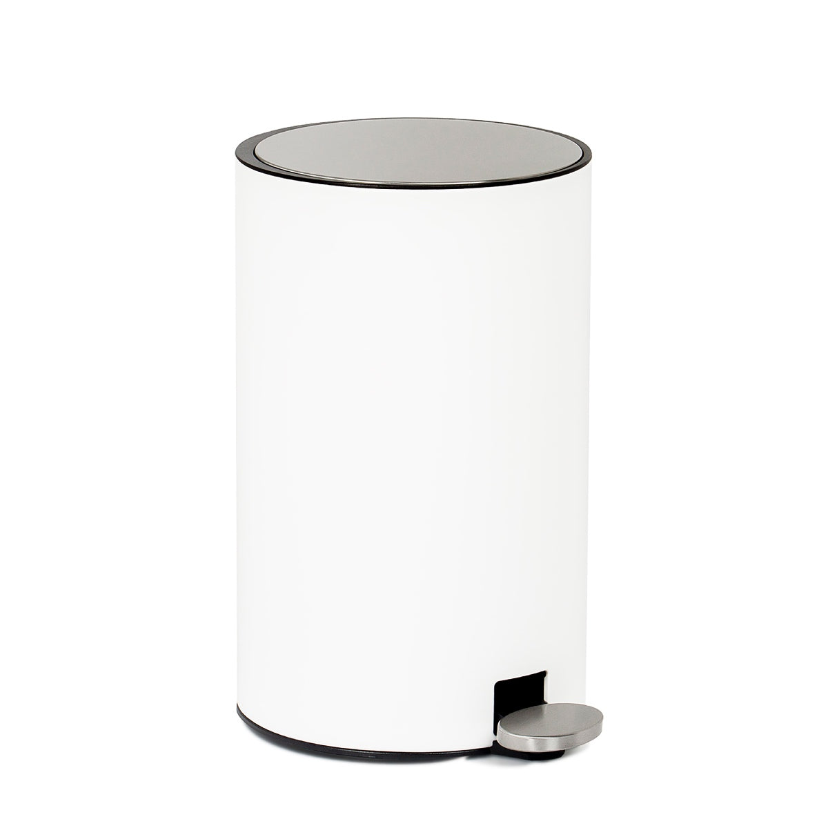 Cubo de basura de cocina blanco de metal