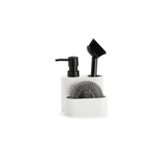 White resin kitchen dispenser with scouring pad