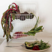 White metal vegetable organizer