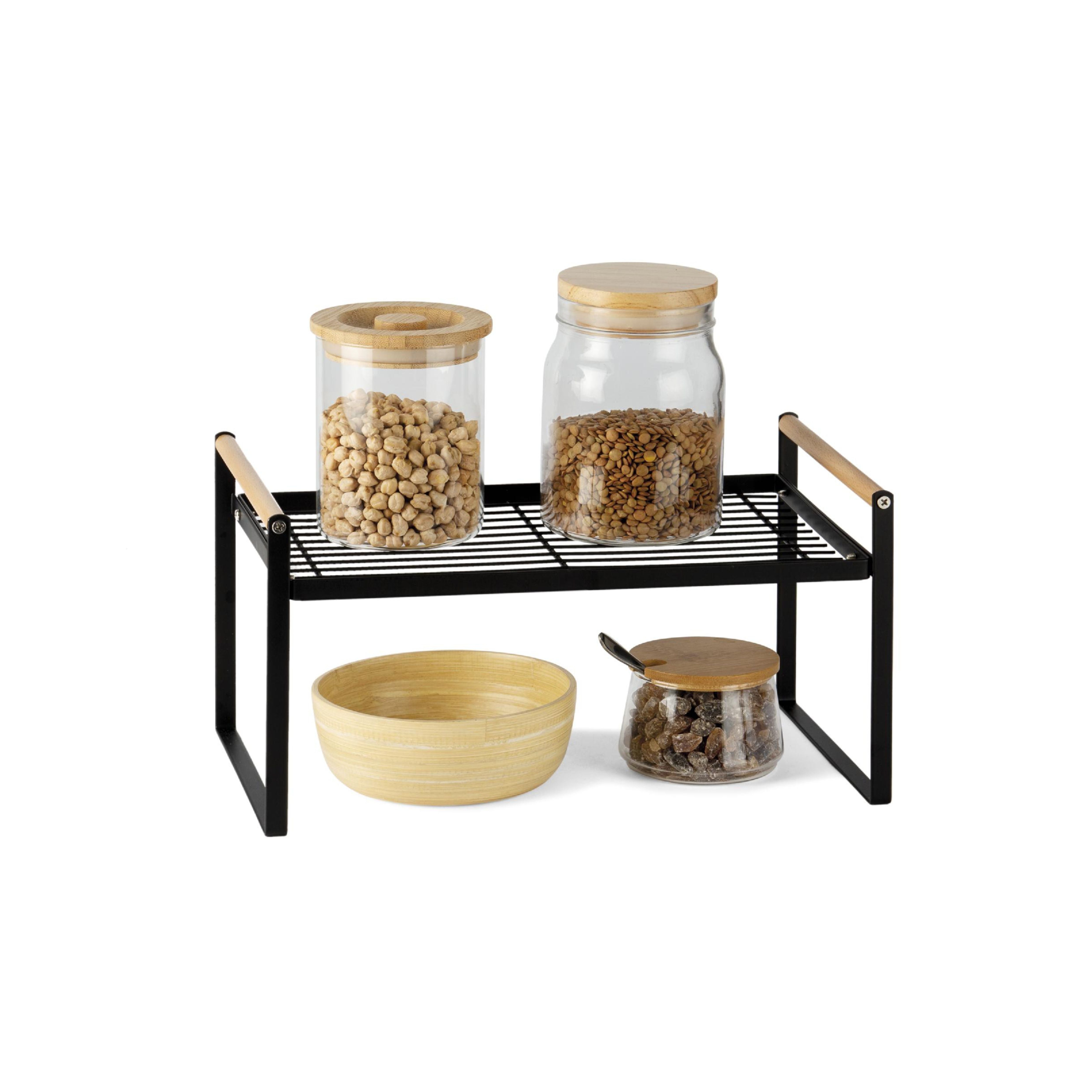 Organizador de cocina de metal negro