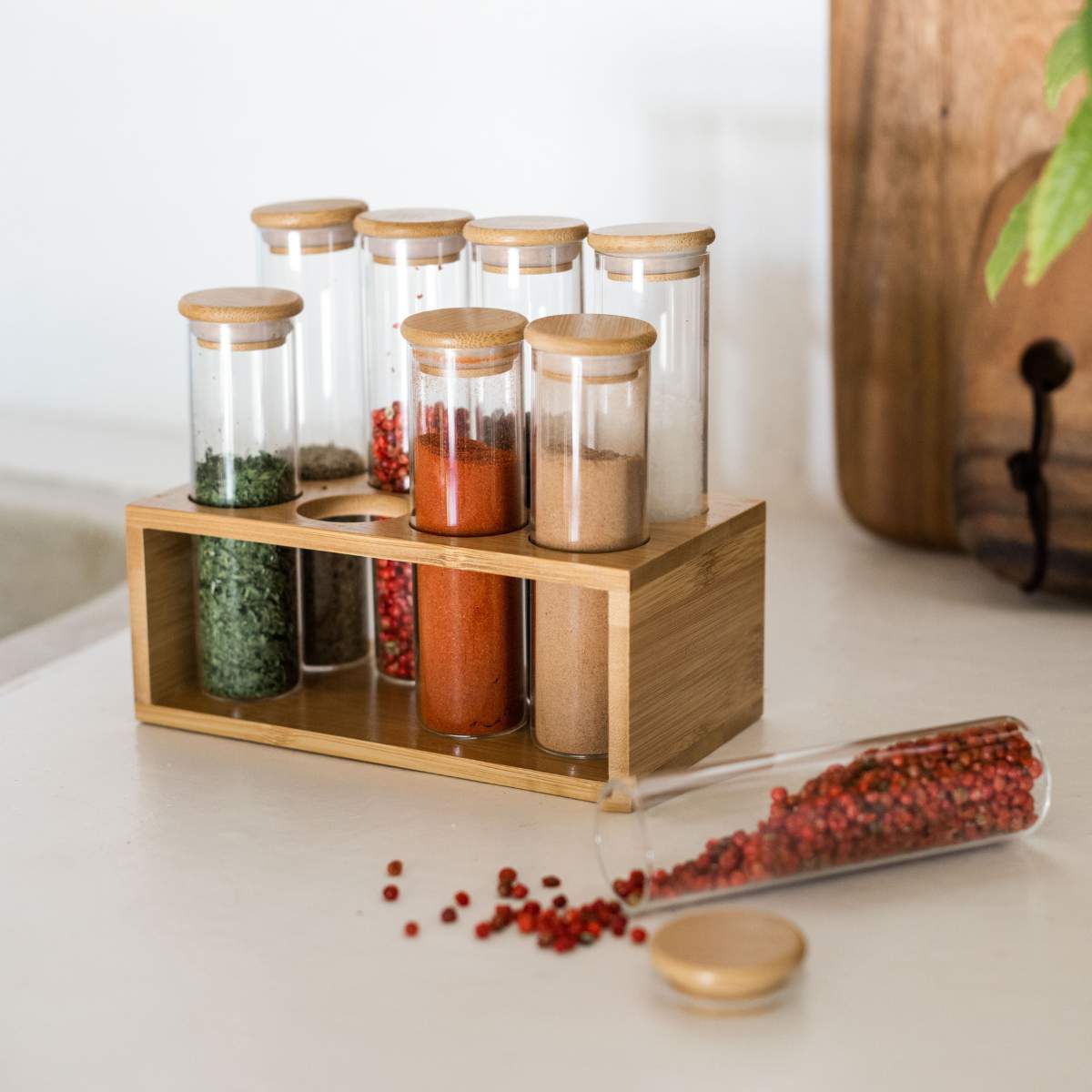 Especiero de madera para cocina
