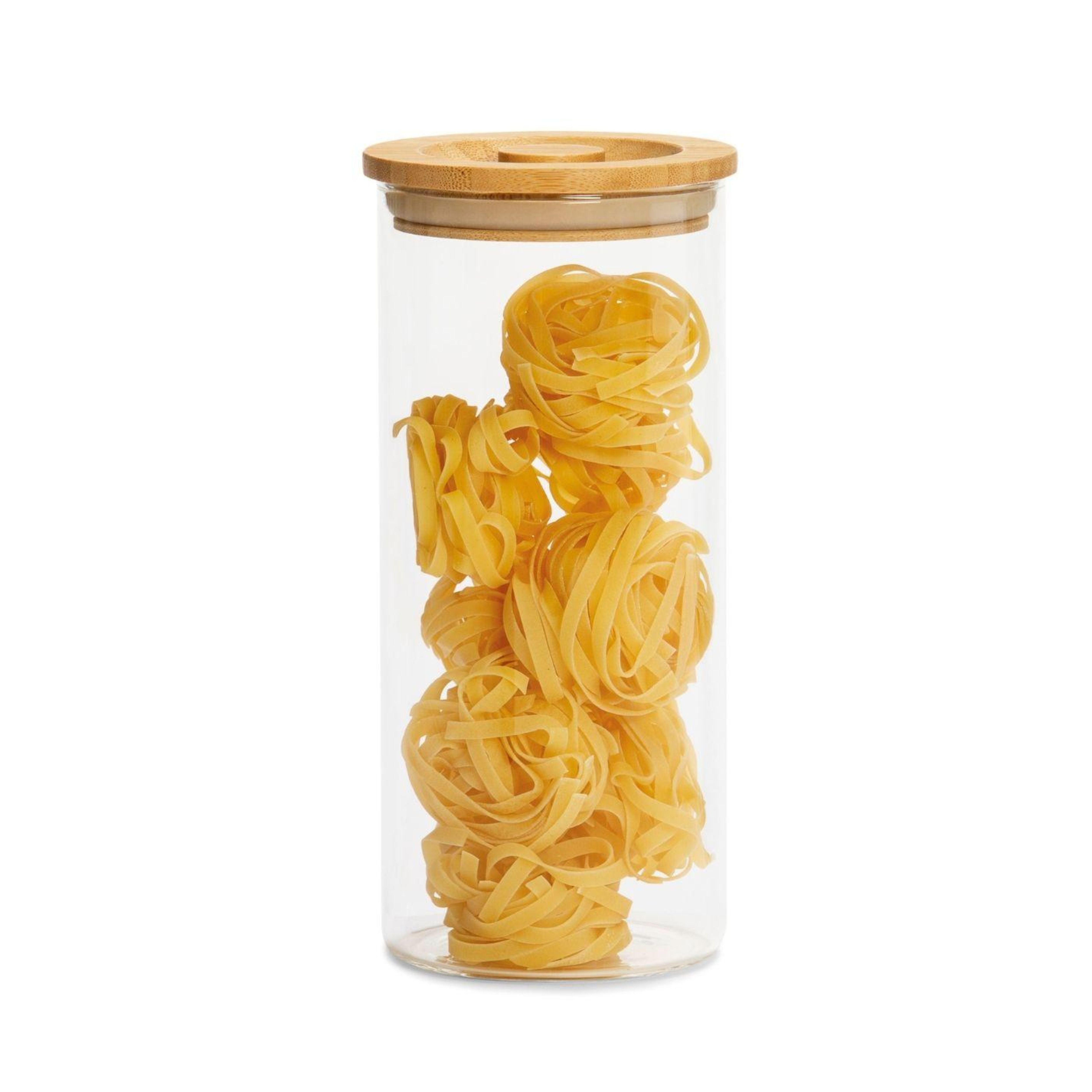 Large glass and bamboo kitchen jar 1,600 ml