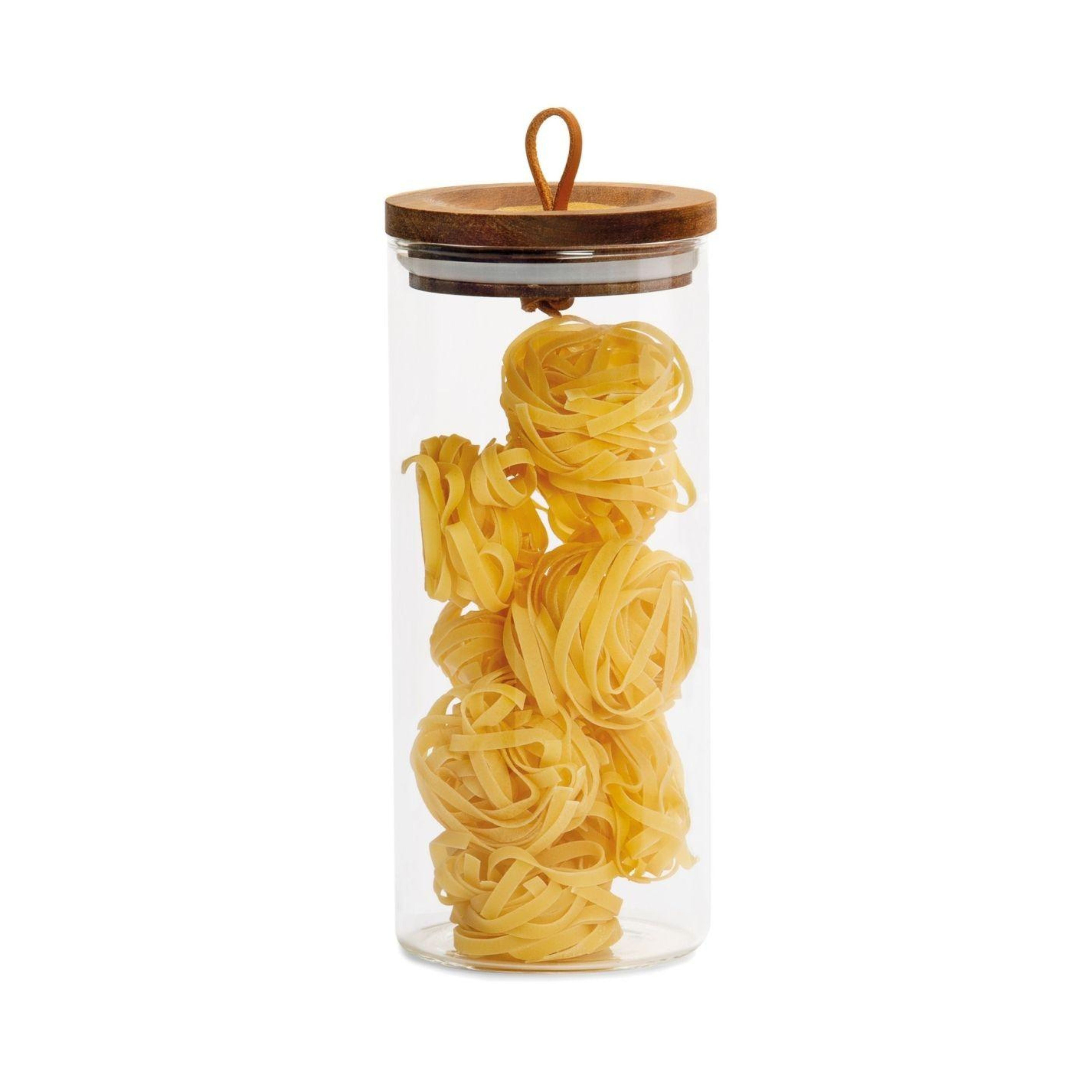 Large glass and wood kitchen jar 1,600 ml
