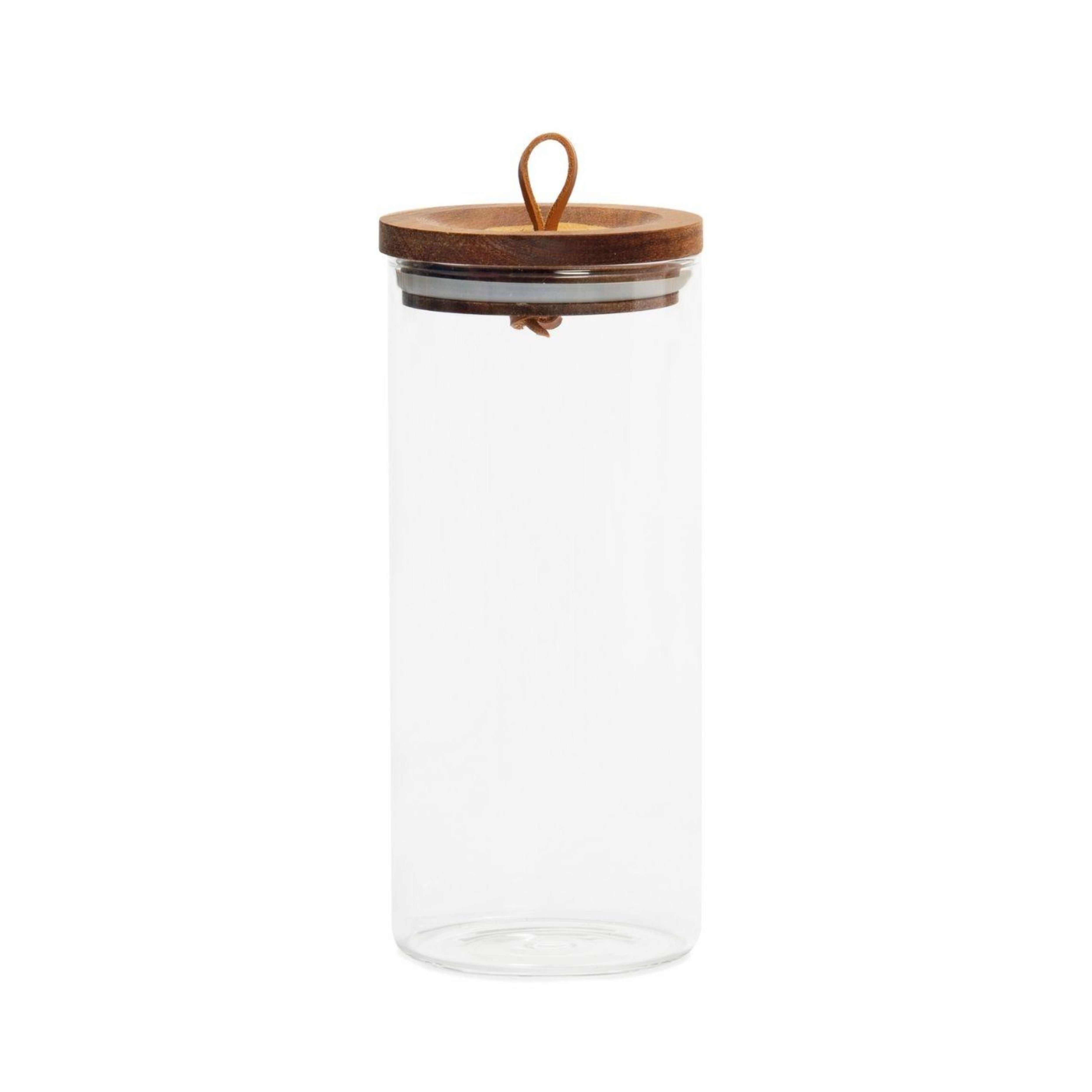 Large glass and wood kitchen jar 1,600 ml
