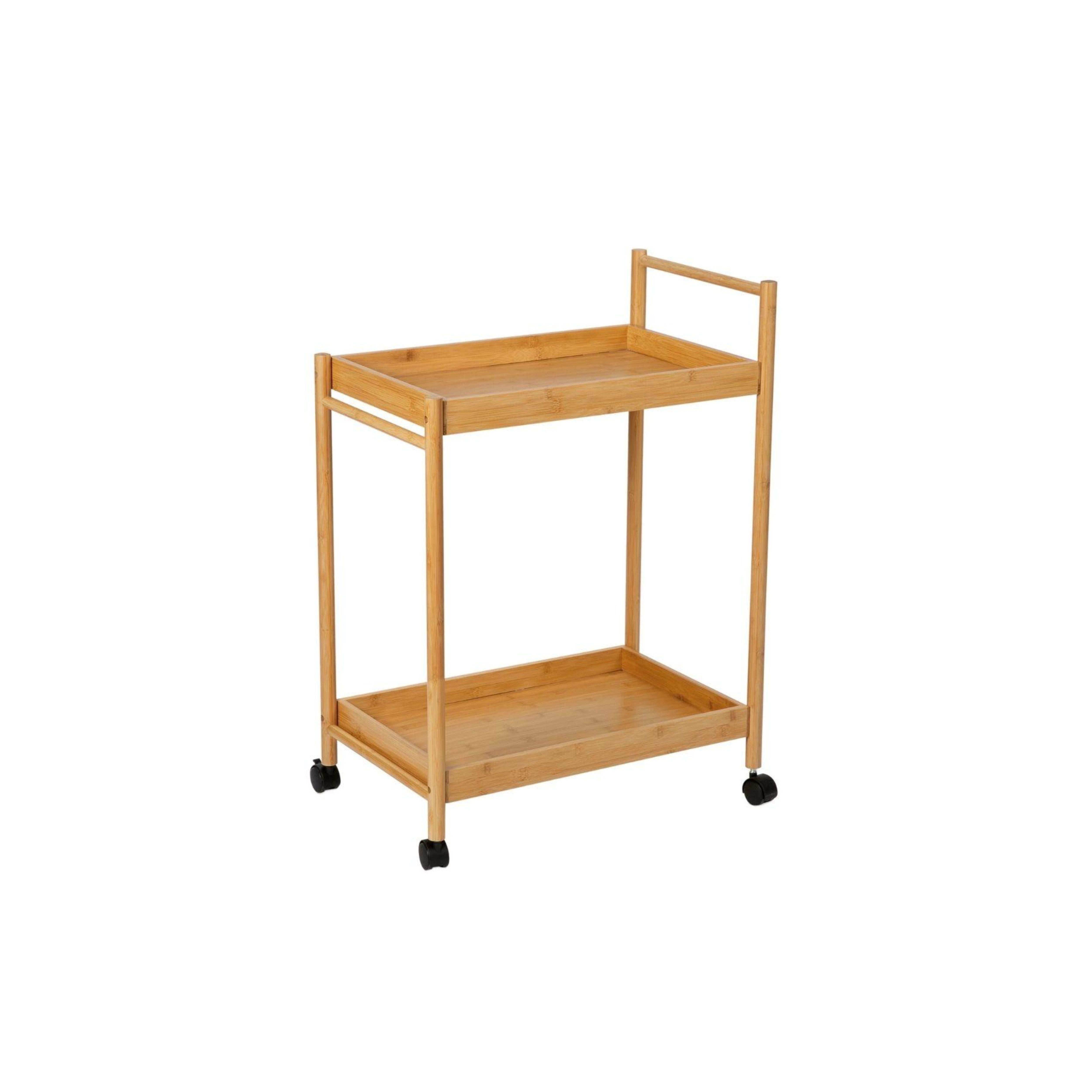 Beige bamboo waitress cart