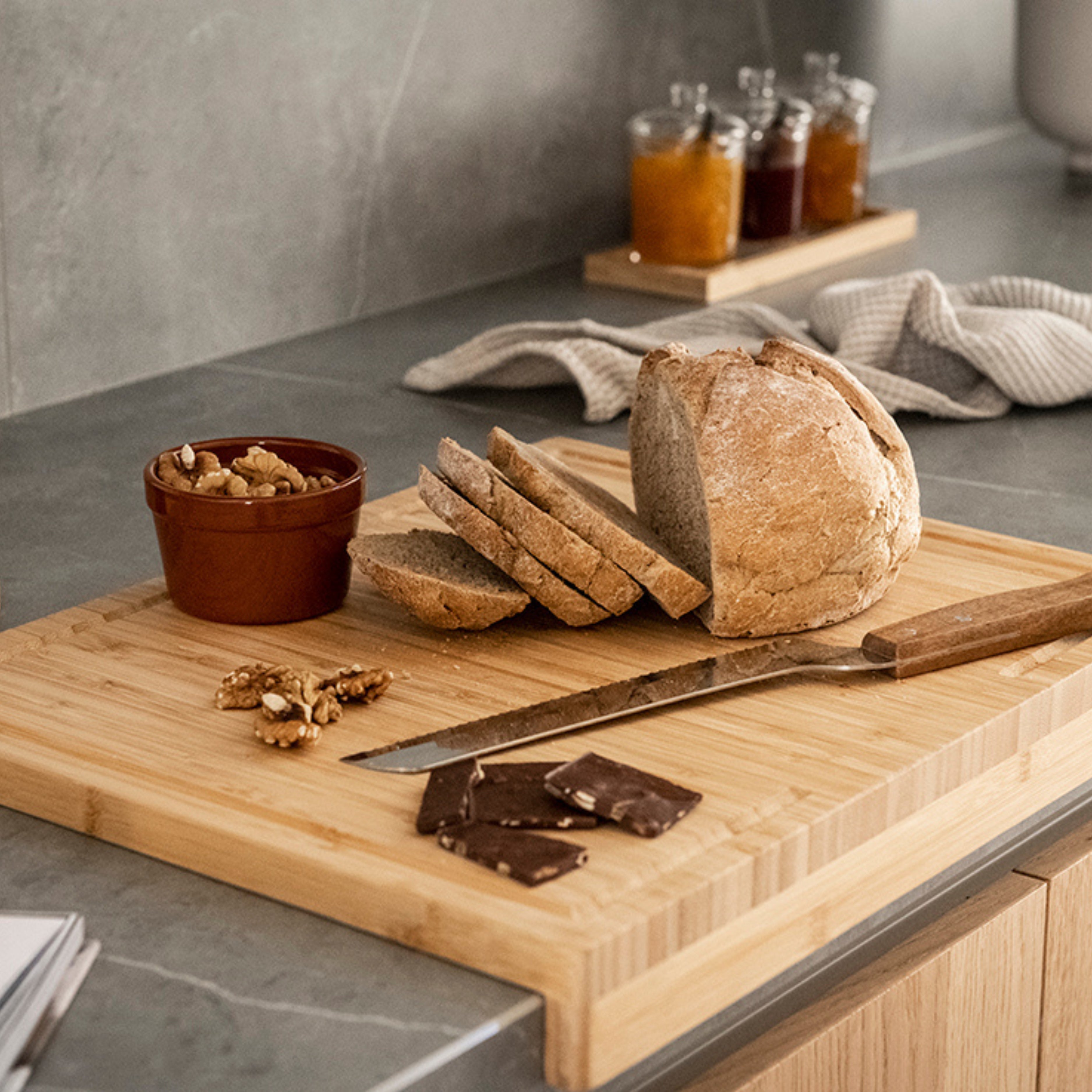 Bamboo cutting board for kitchen