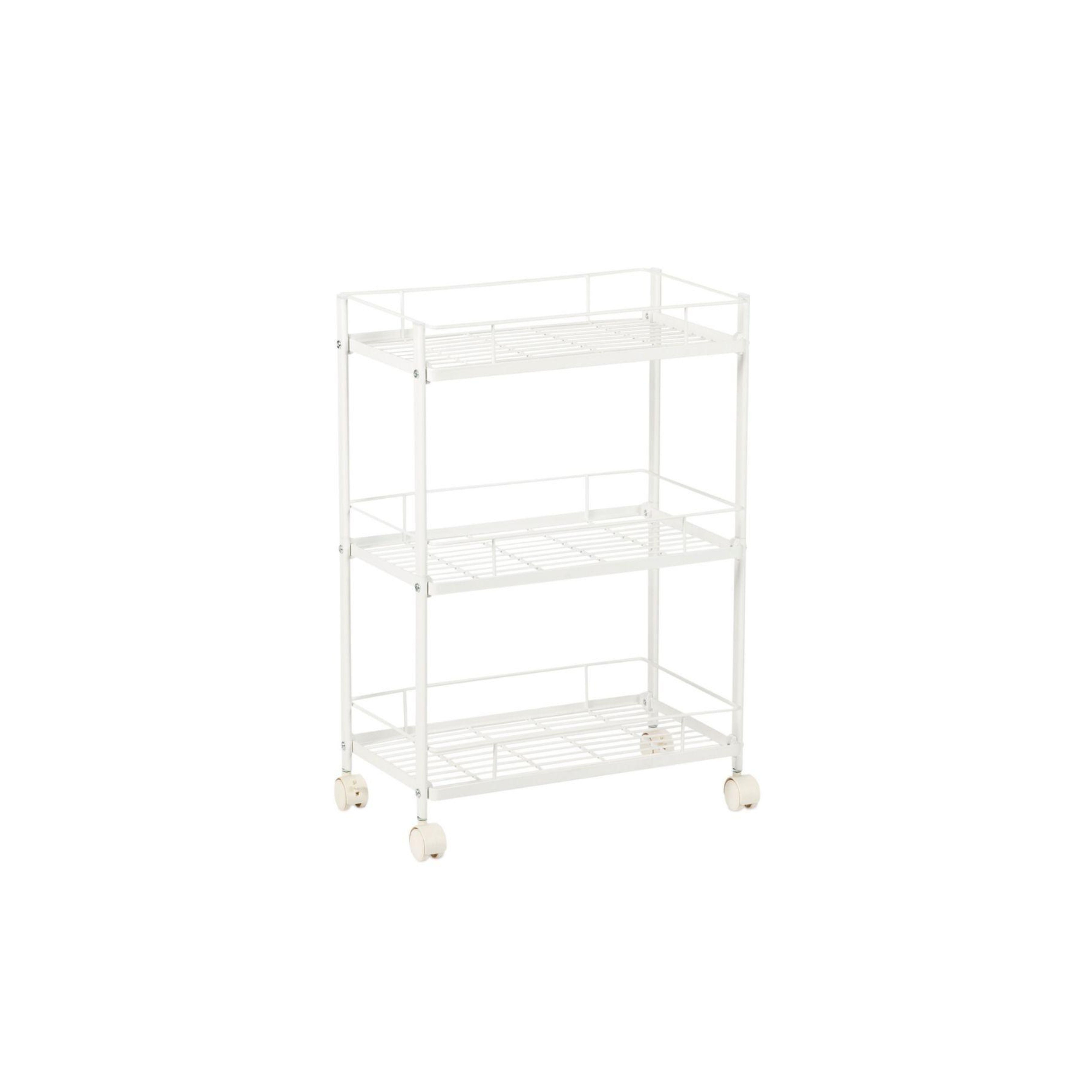 White metal vegetable cart
