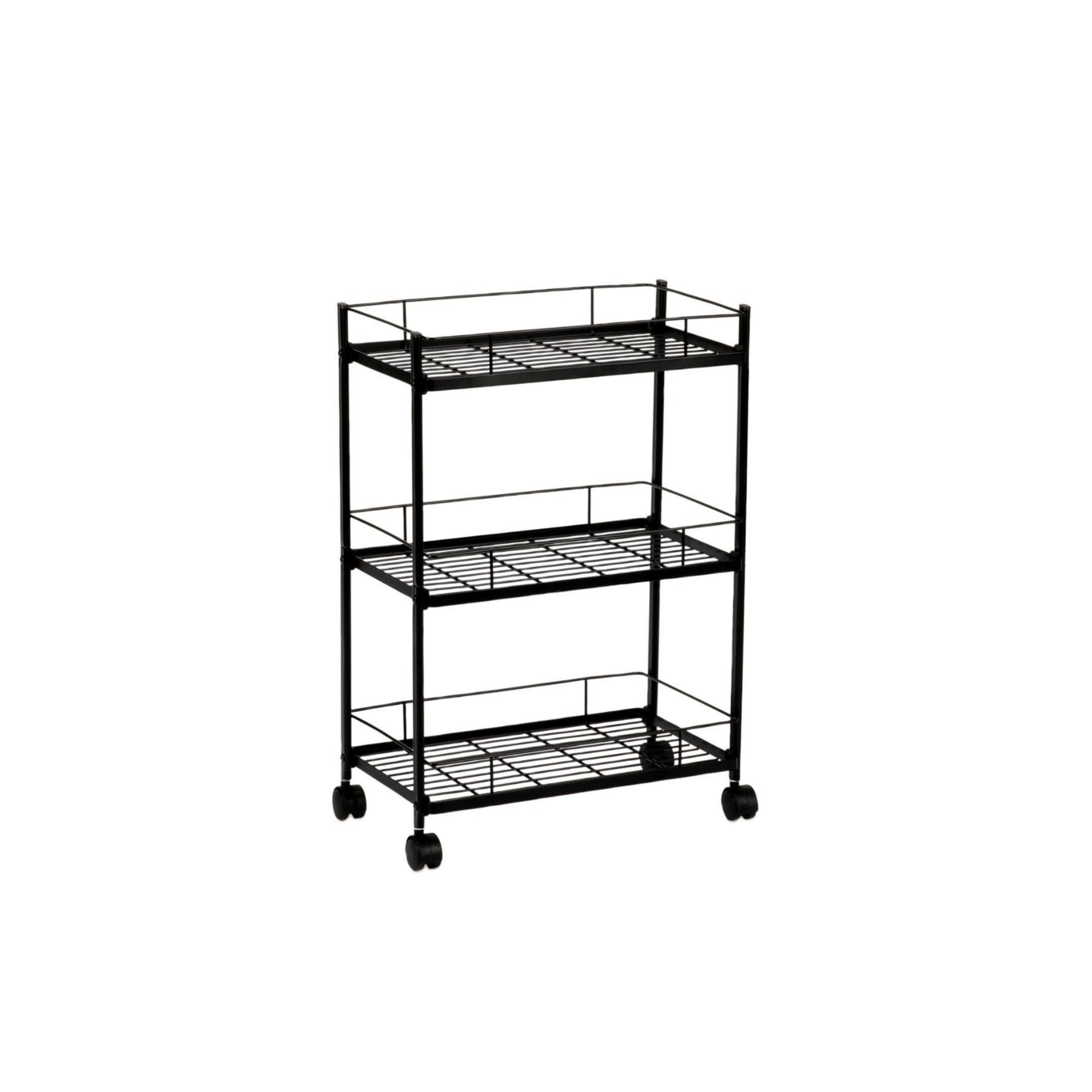 Black metal vegetable cart
