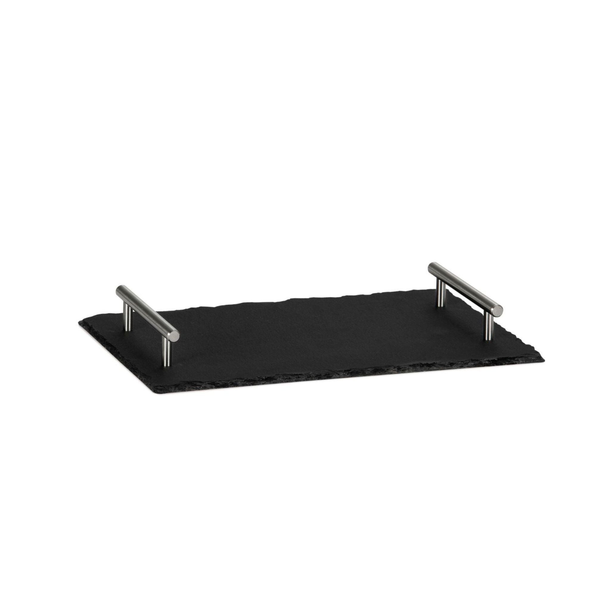 Bandeja rectangular negra de pizarra