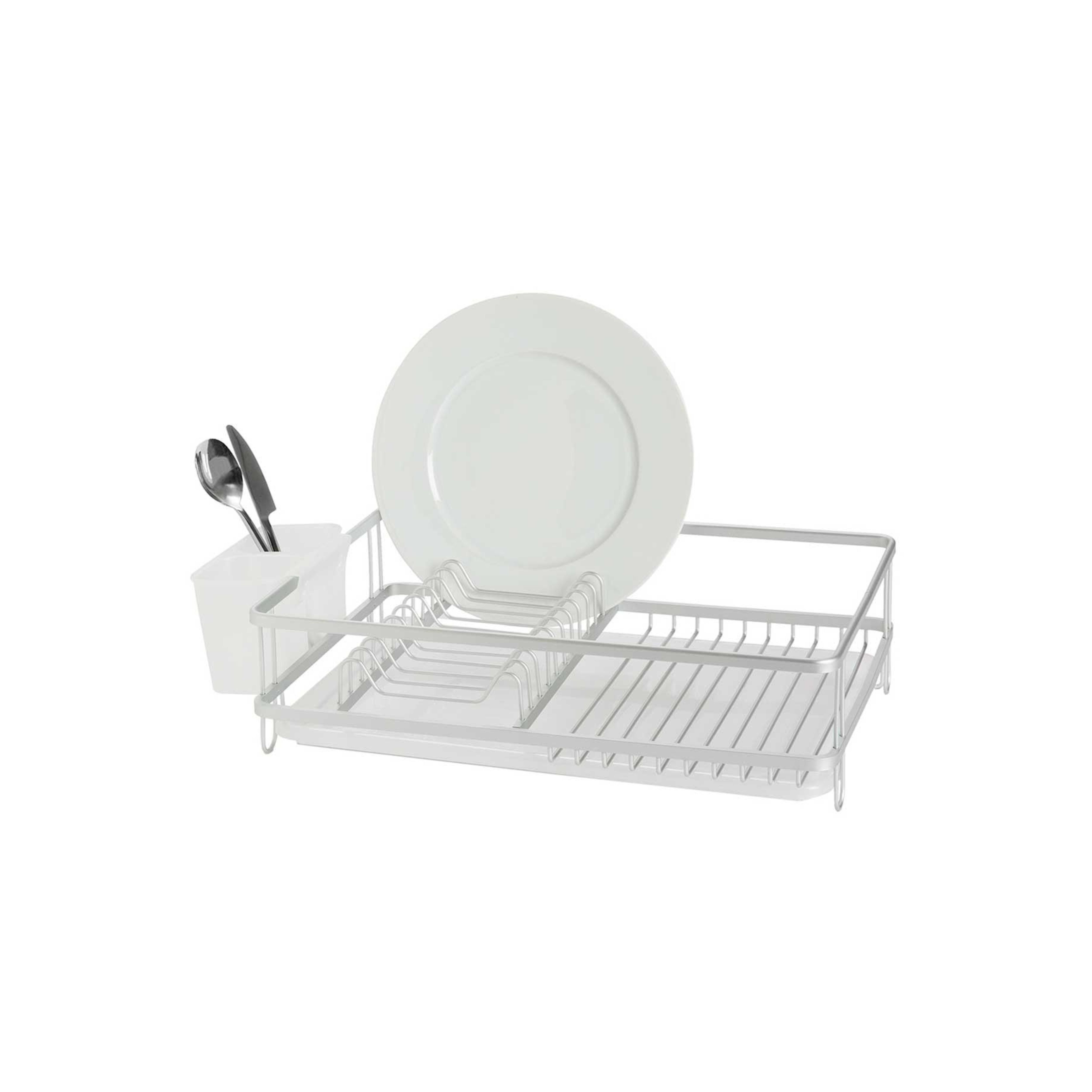 Dish drainer with metal tray