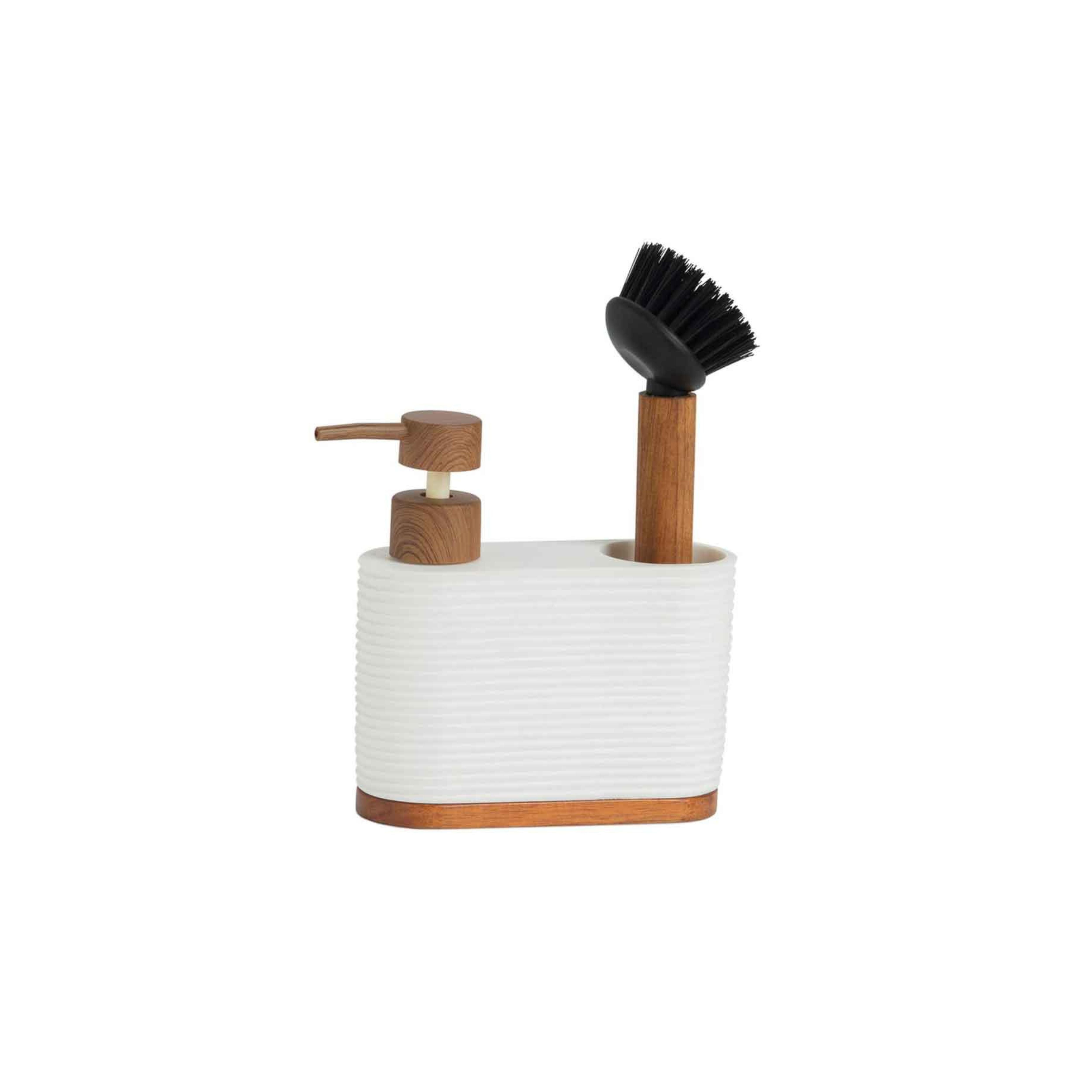 White wooden kitchen dispenser