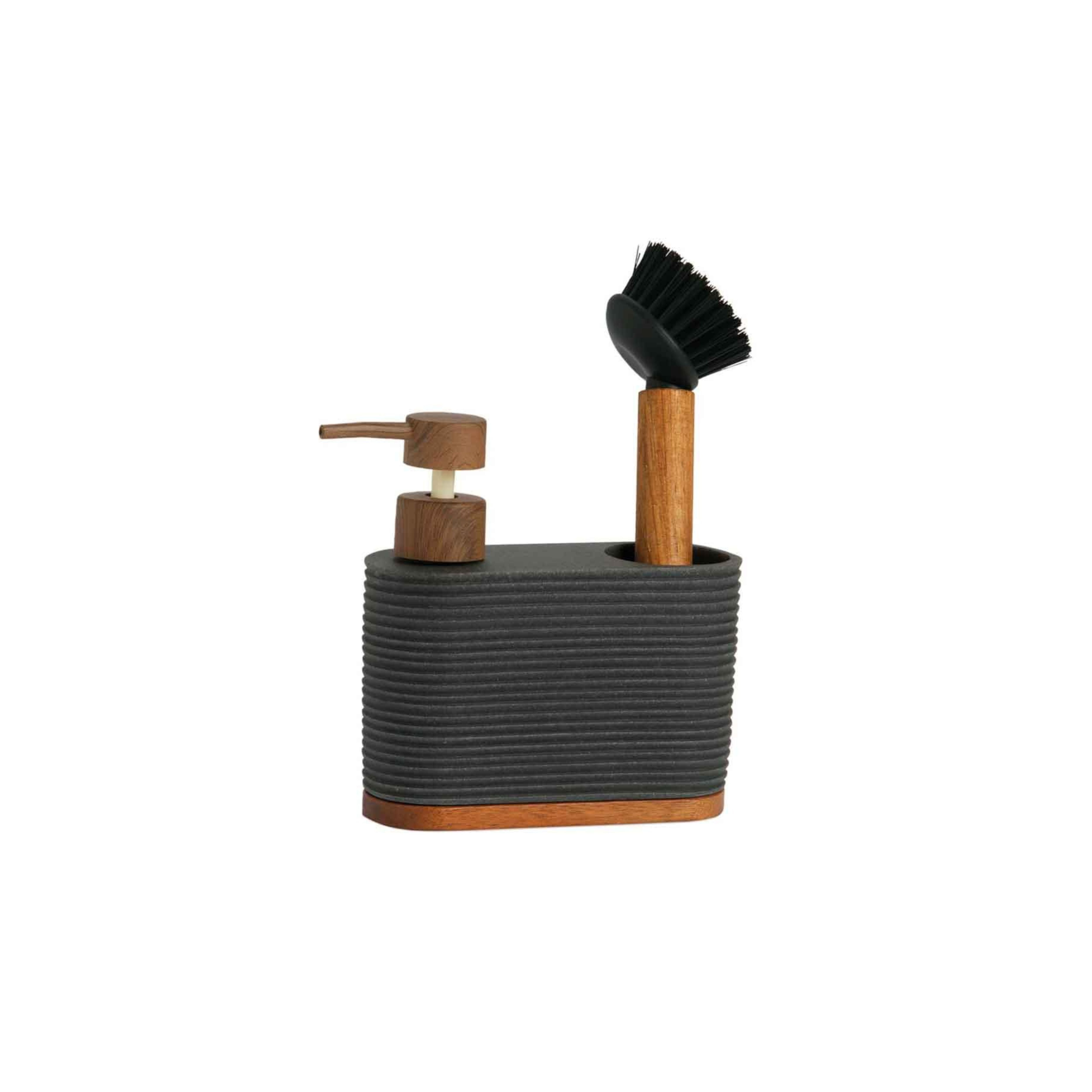 Black wooden kitchen dispenser