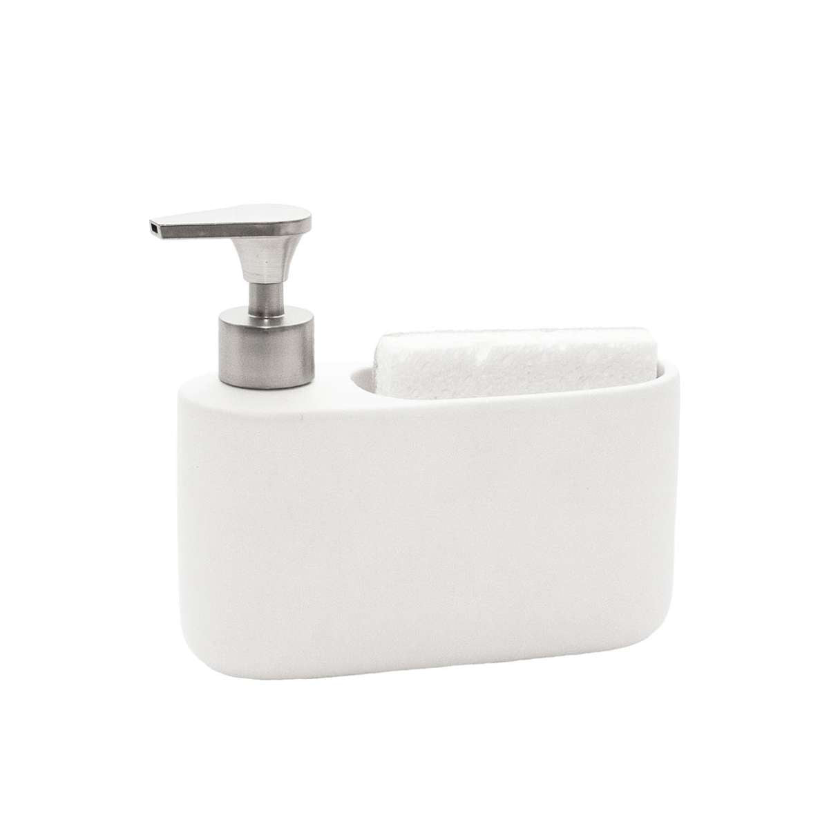 Dispensador de jabón de cerámica blanca con dosificador