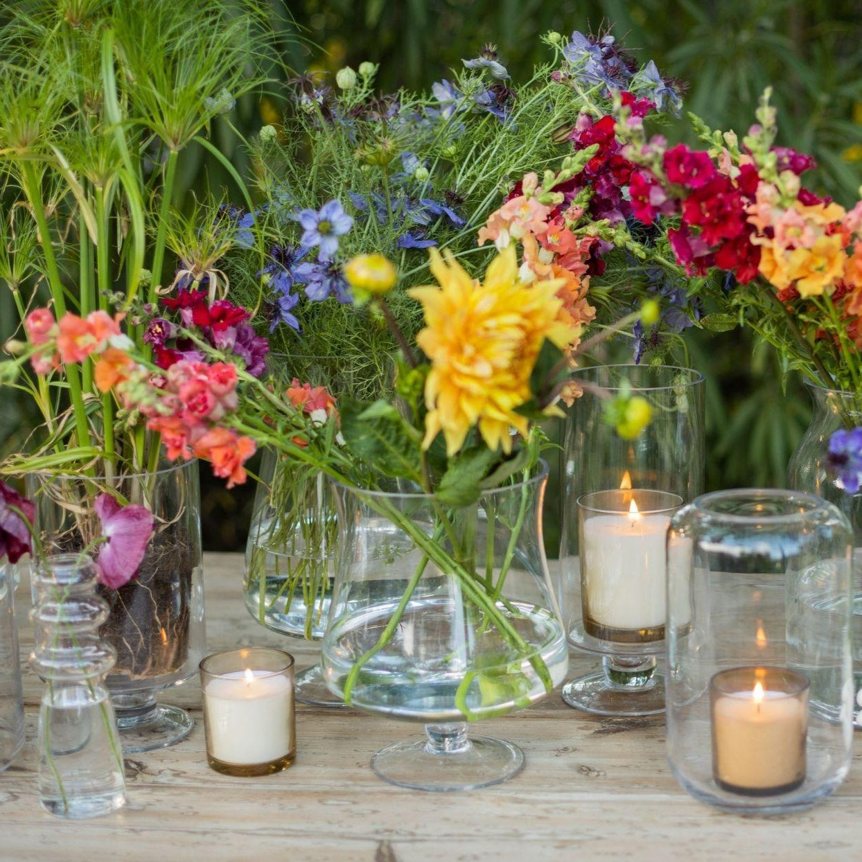 Classic glass tabletop candle holder
