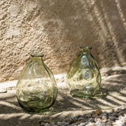Decorative green glass vase 26cm