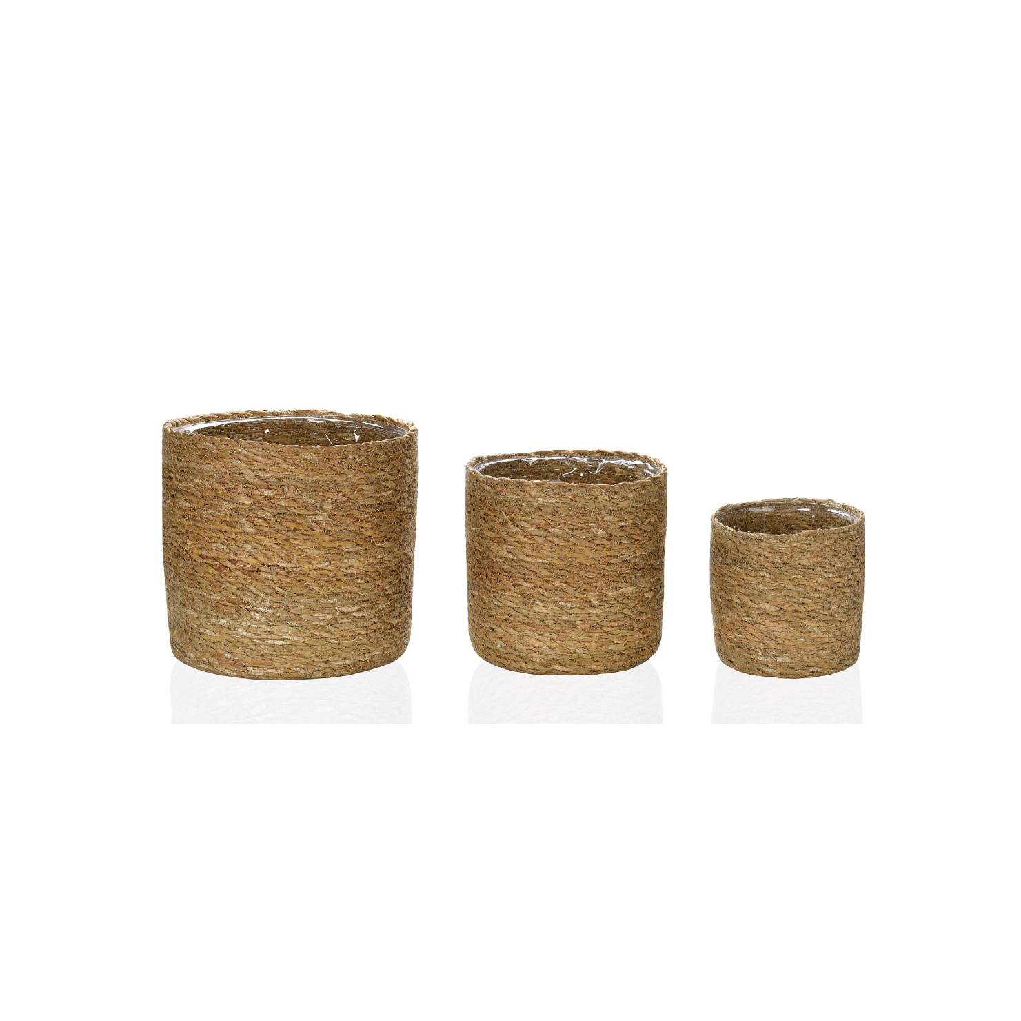 Brown natural fiber pot