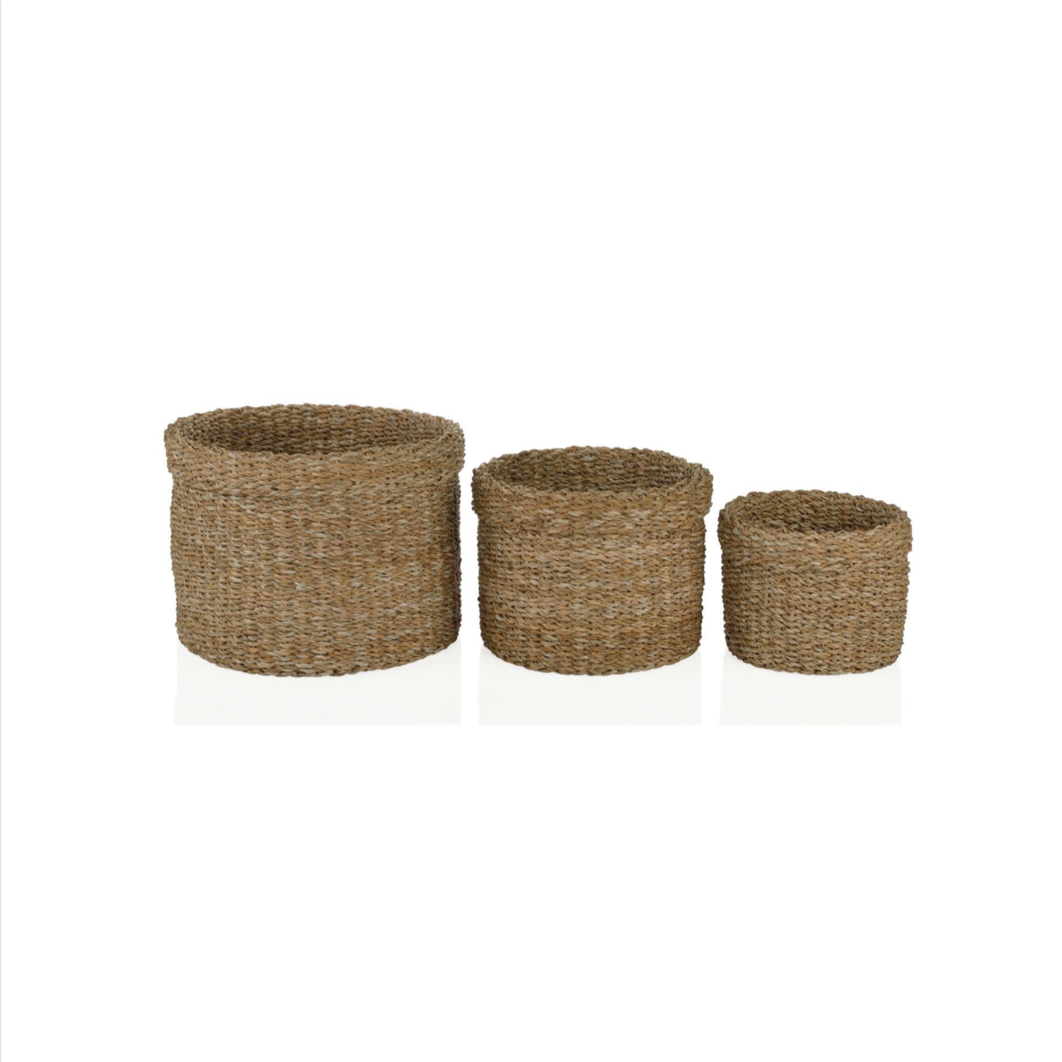 Set of 3 multipurpose natural fiber baskets